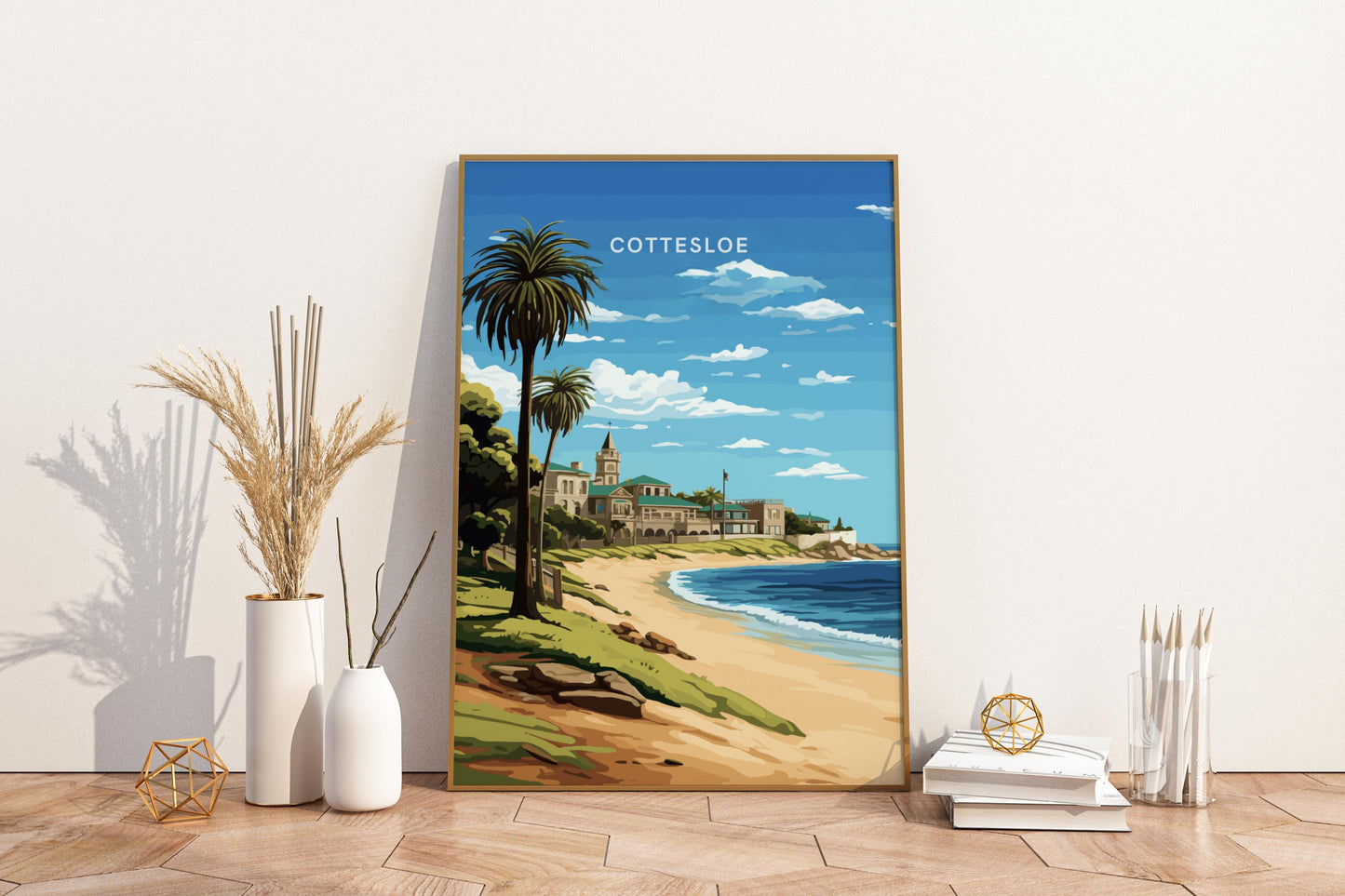 Cottesloe Beach Australia Travel Print Poster - Pitchers Design