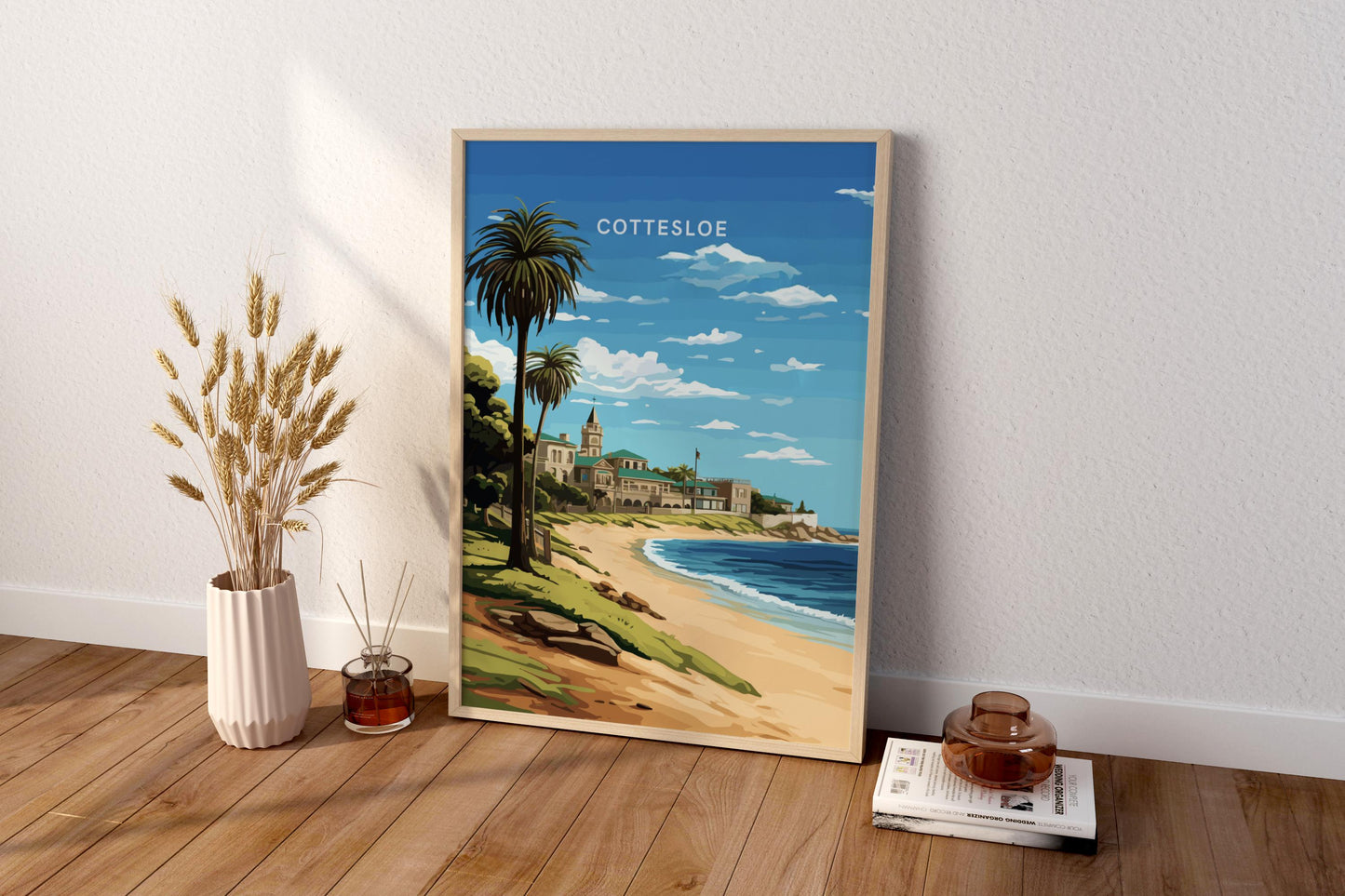 Cottesloe Beach Australia Travel Print Poster - Pitchers Design