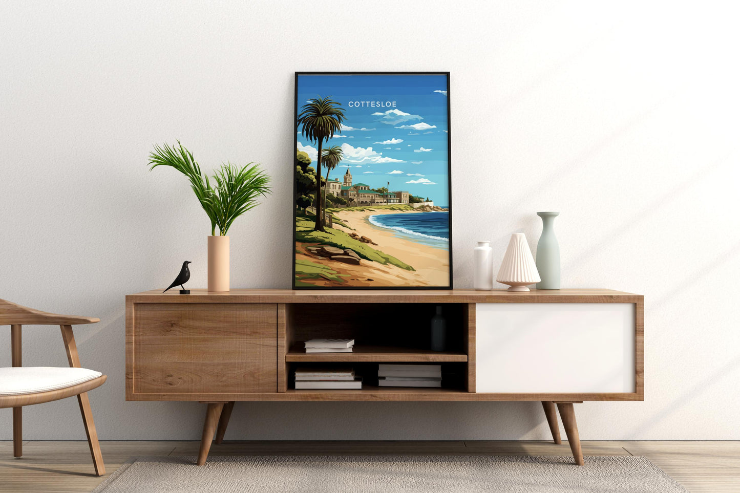 Cottesloe Beach Australia Travel Print Poster - Pitchers Design