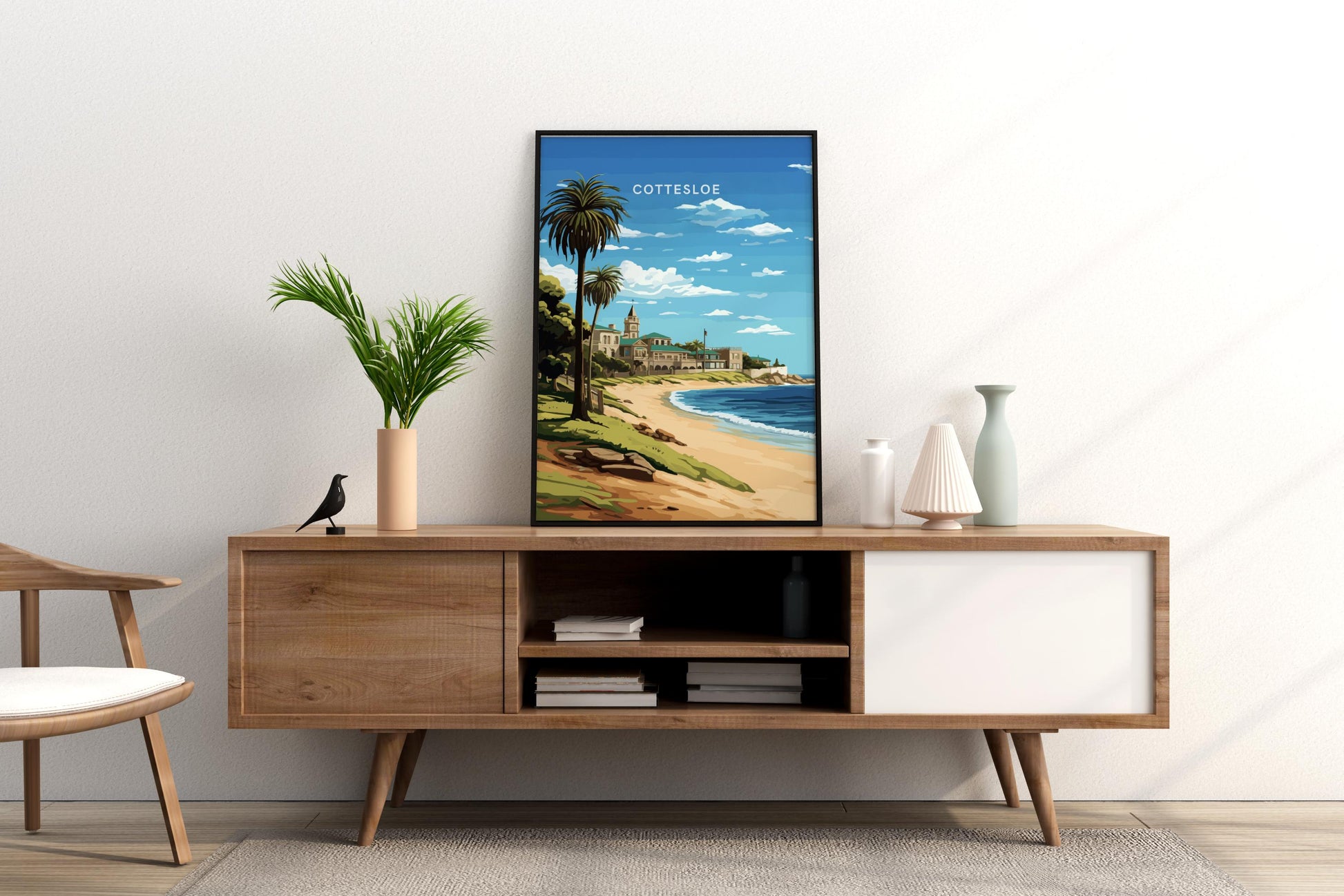 Cottesloe Beach Australia Travel Print Poster - Pitchers Design