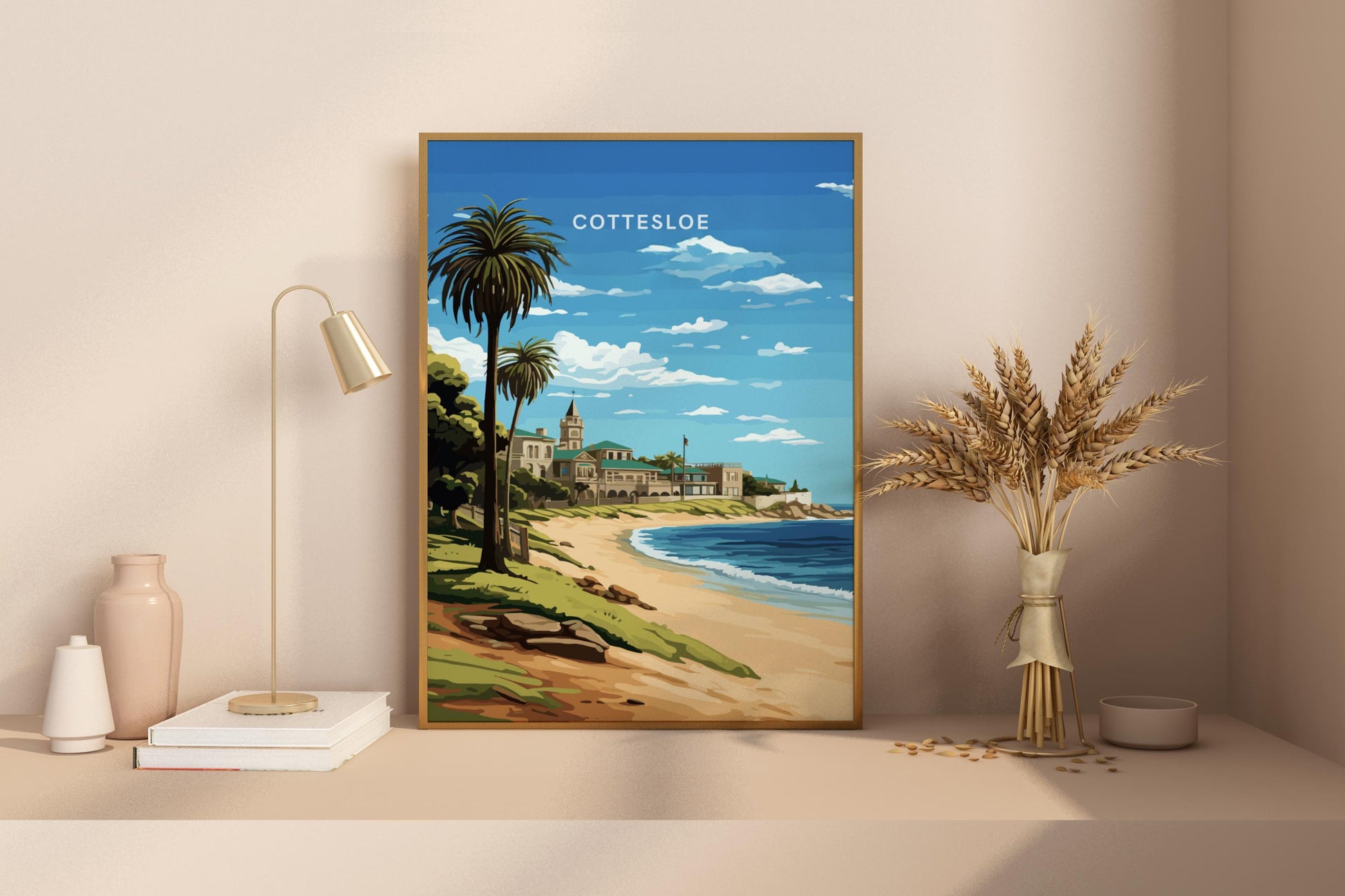 Cottesloe Beach Australia Travel Print Poster - Pitchers Design