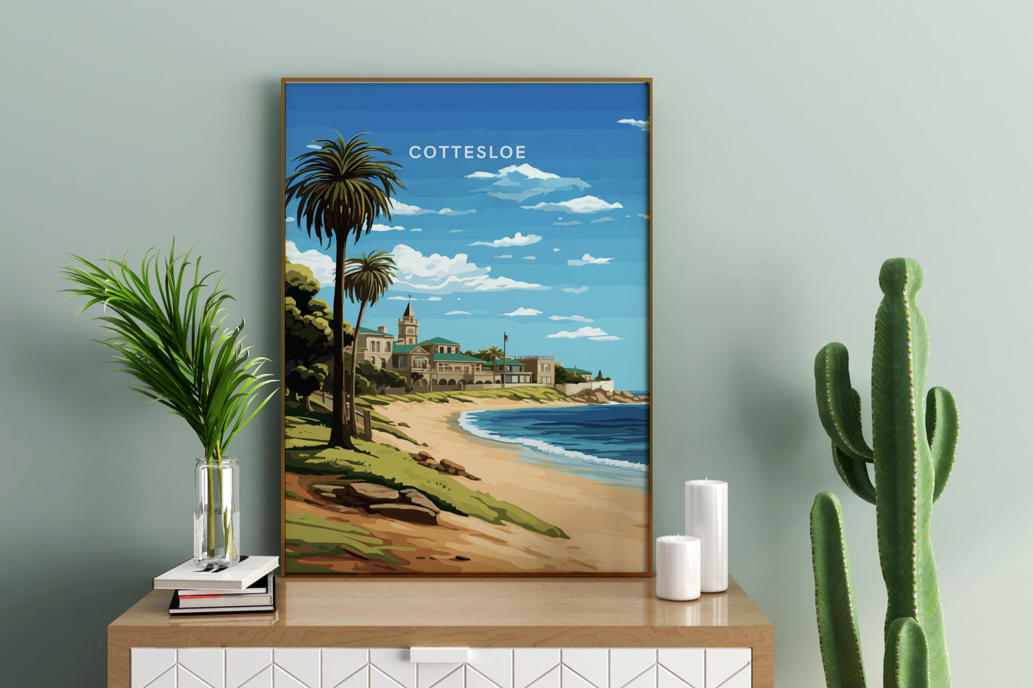 Cottesloe Beach Australia Travel Print Poster - Pitchers Design