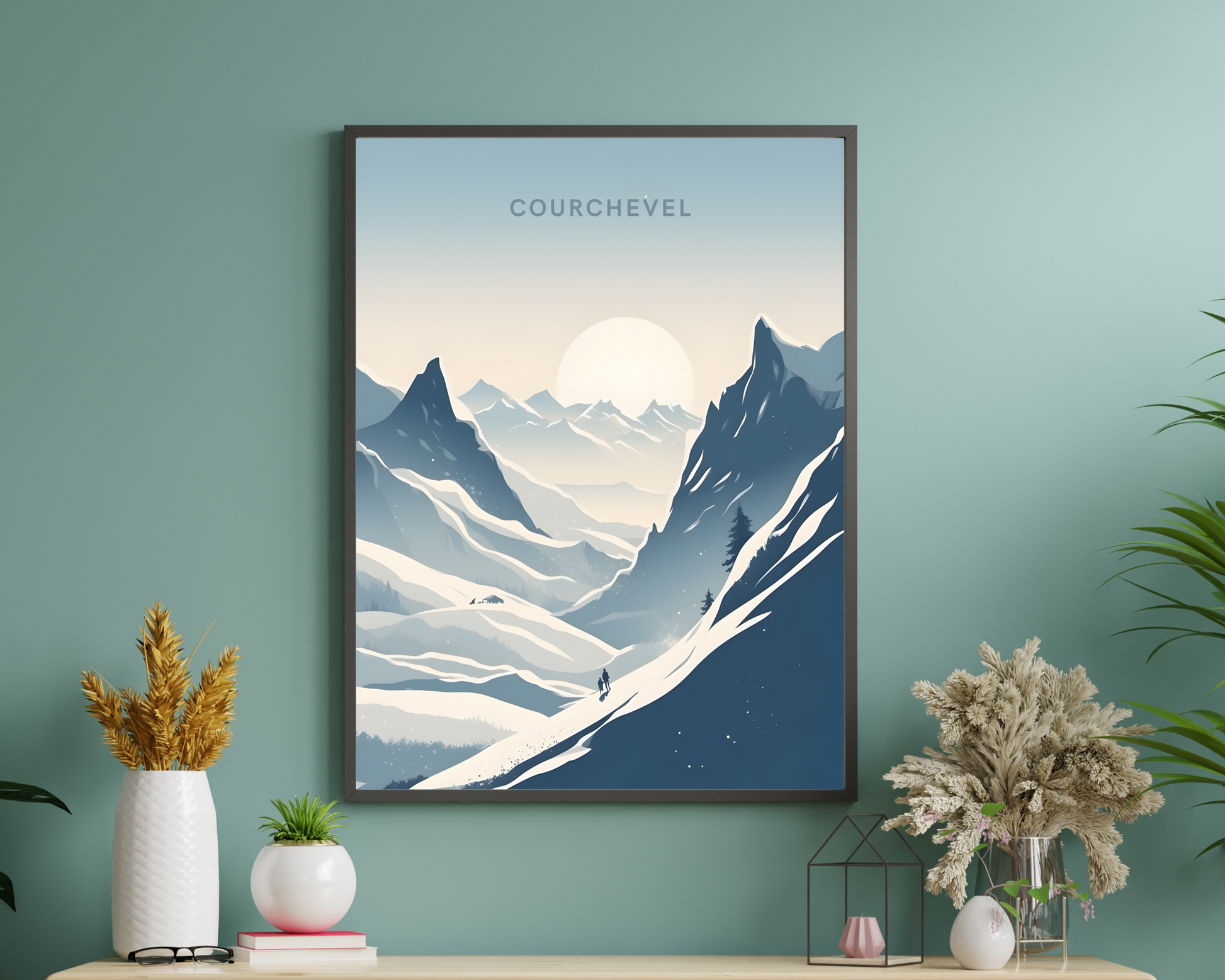 Courchevel France Ski Travel Poster Print - Pitchers Design