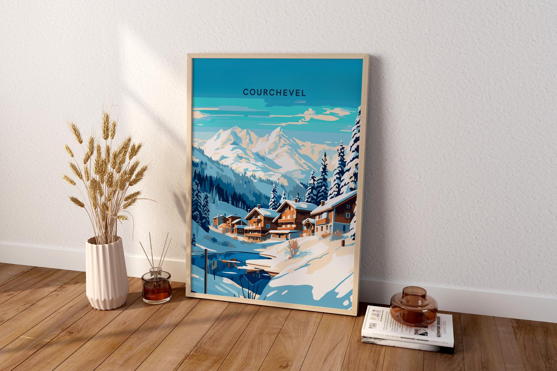 Courchevel France Ski Slopes Travel Print Poster - Pitchers Design