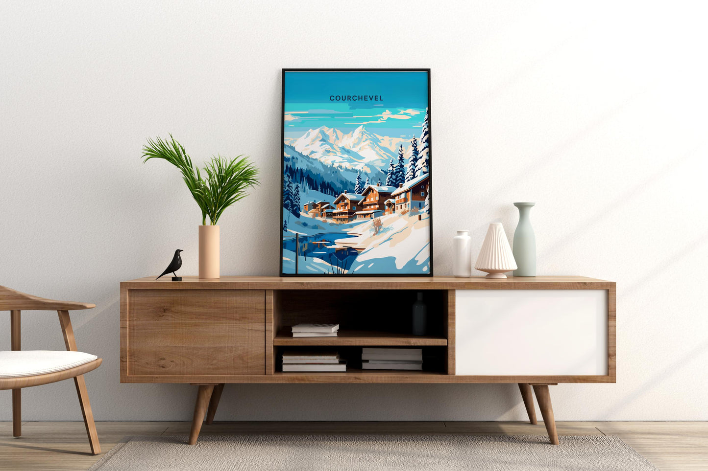 Courchevel France Ski Slopes Travel Print Poster - Pitchers Design