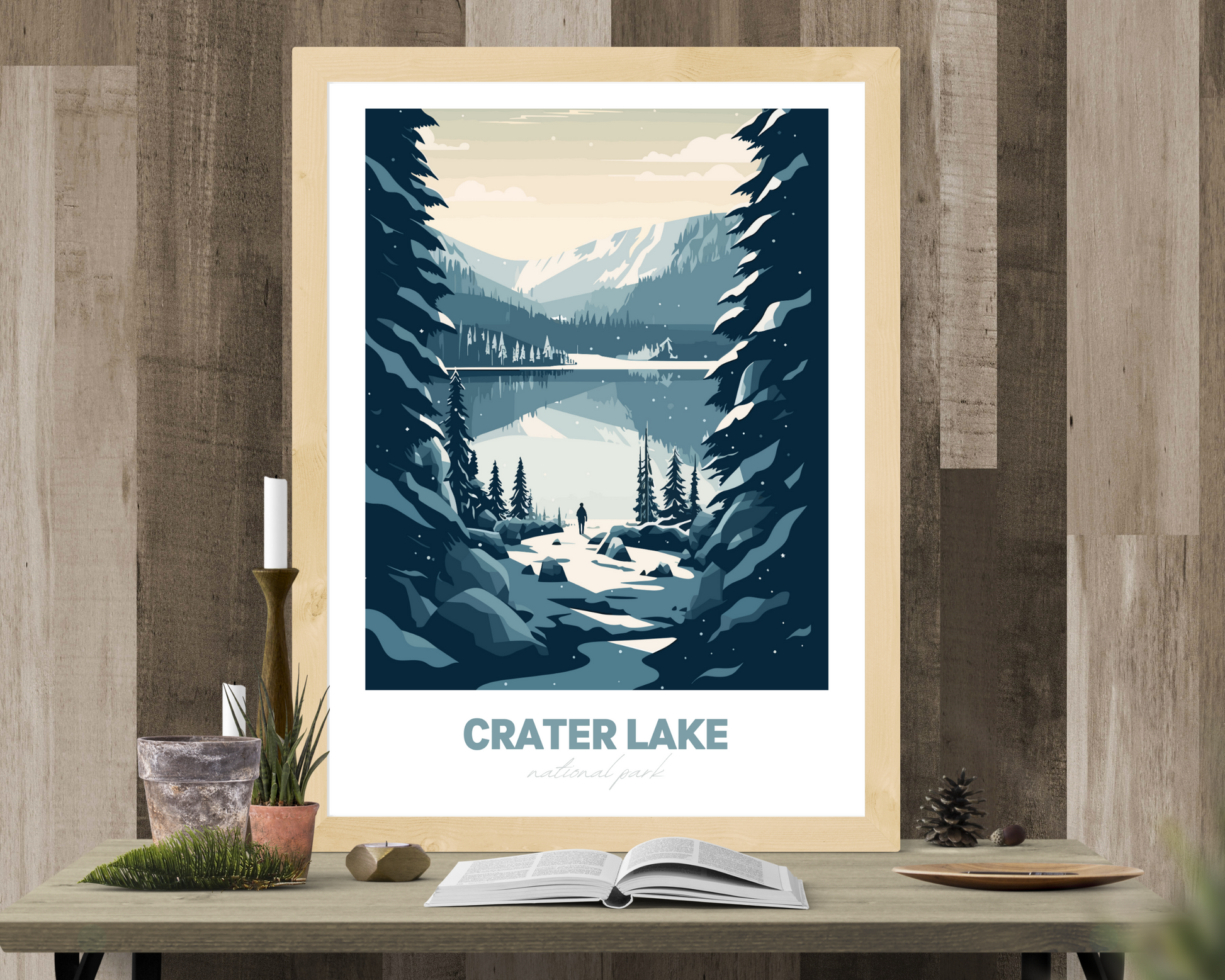 Crater Lake National Park Travel Poster Print - Pitchers Design