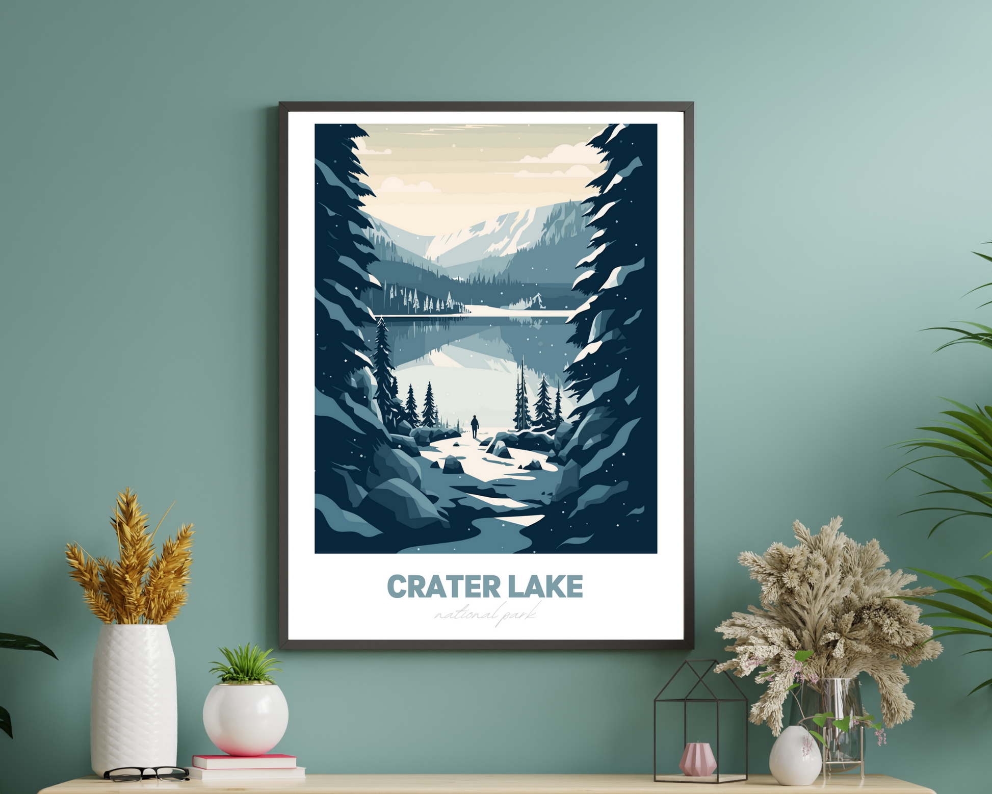 Crater Lake National Park Travel Poster Print - Pitchers Design