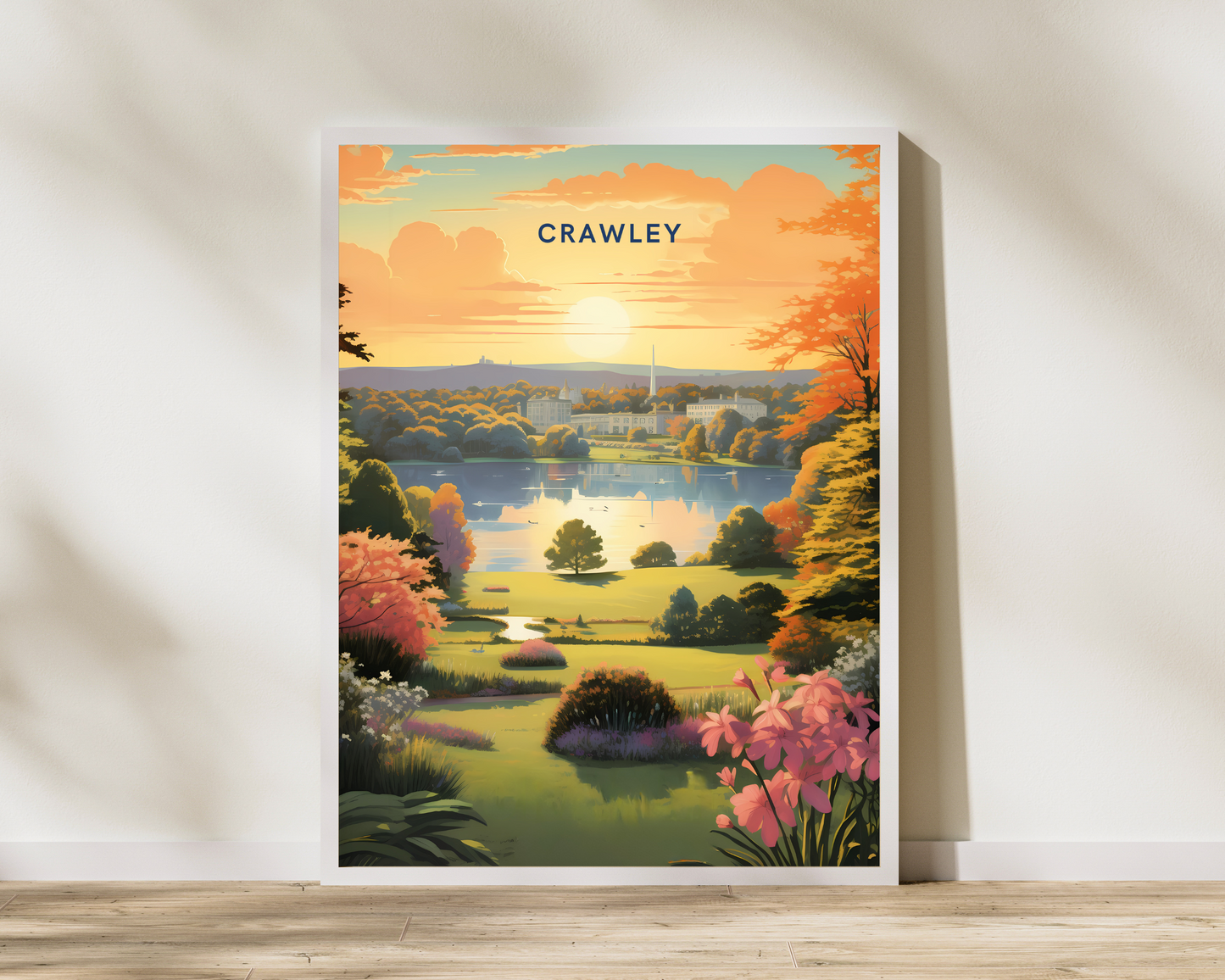 Crawley England Travel Poster Print - Pitchers Design