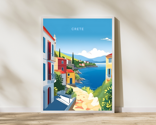 Crete Greece Travel Poster Print - Pitchers Design