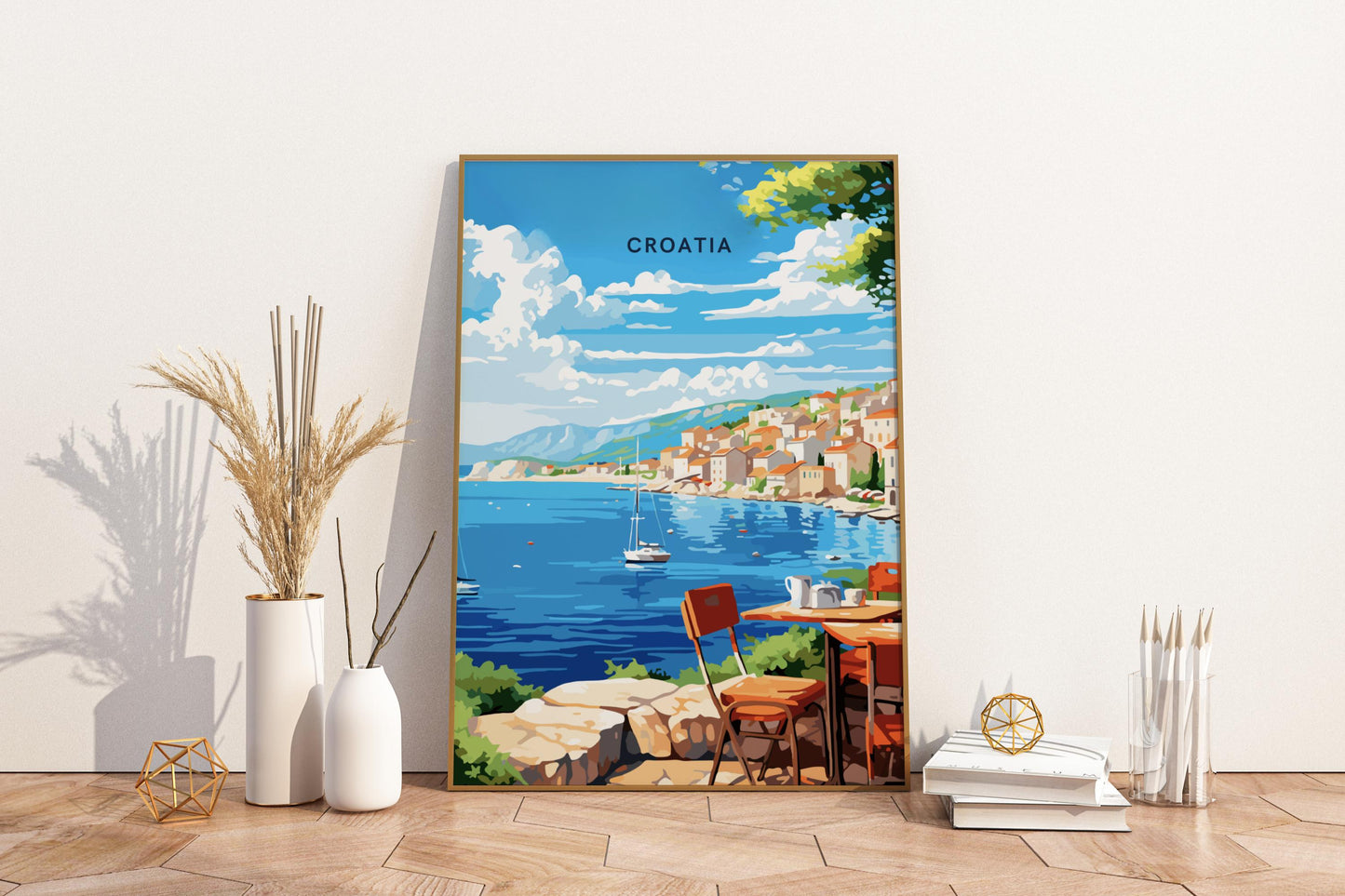 Croatia Travel Print Poster - Pitchers Design