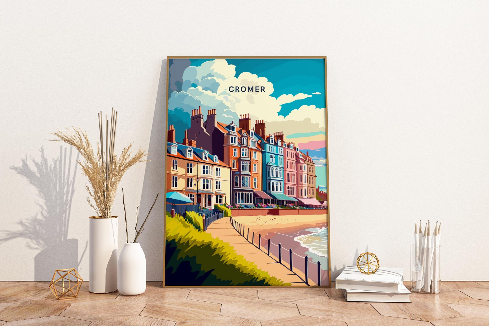 Cromer England UK Travel Print Poster - Pitchers Design