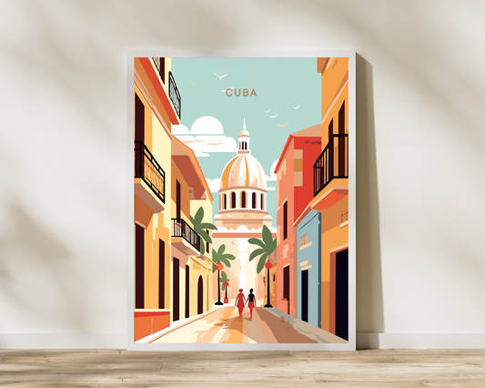 Cuba Caribbean Travel Poster Print - Pitchers Design