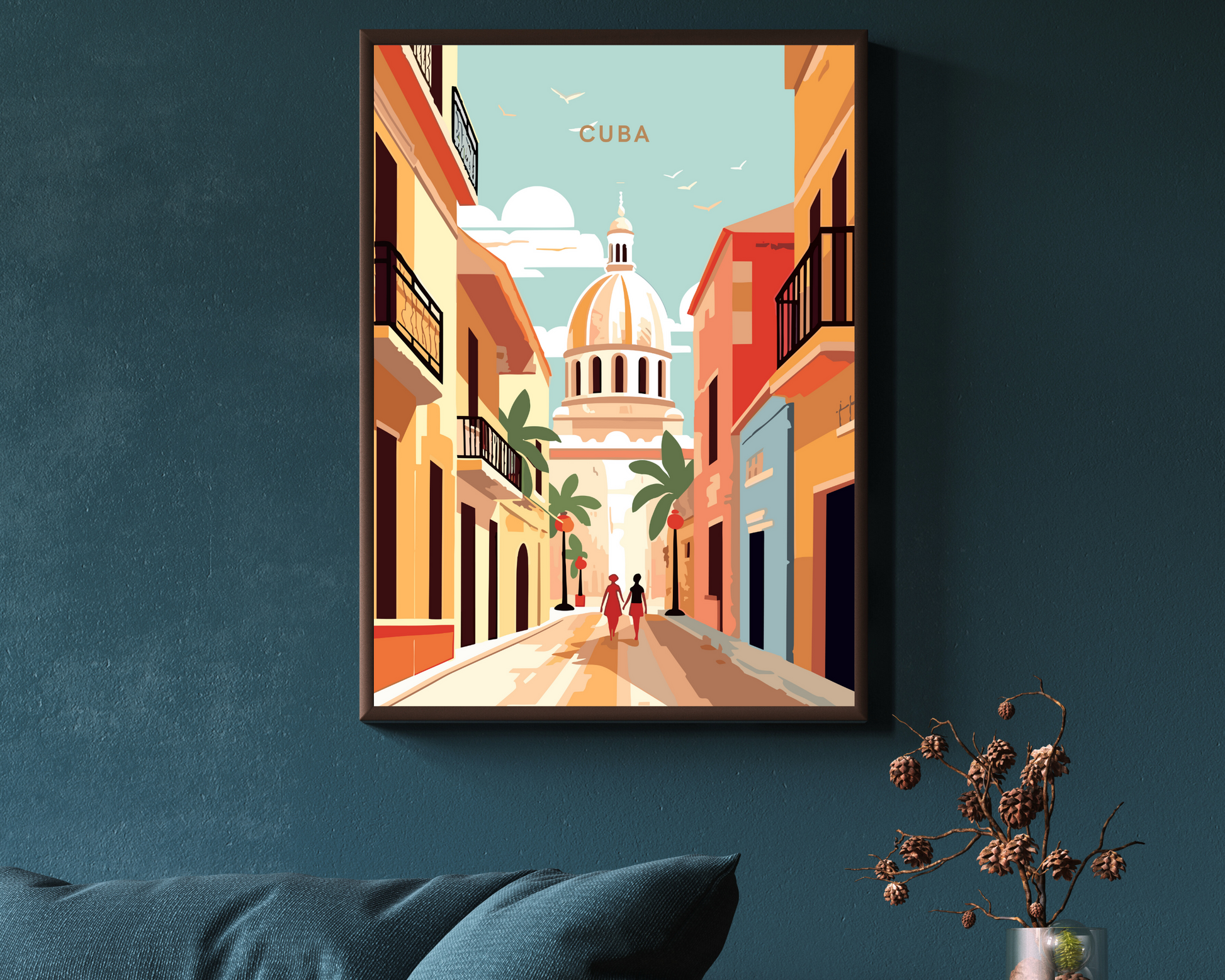 Cuba Caribbean Travel Poster Print - Pitchers Design