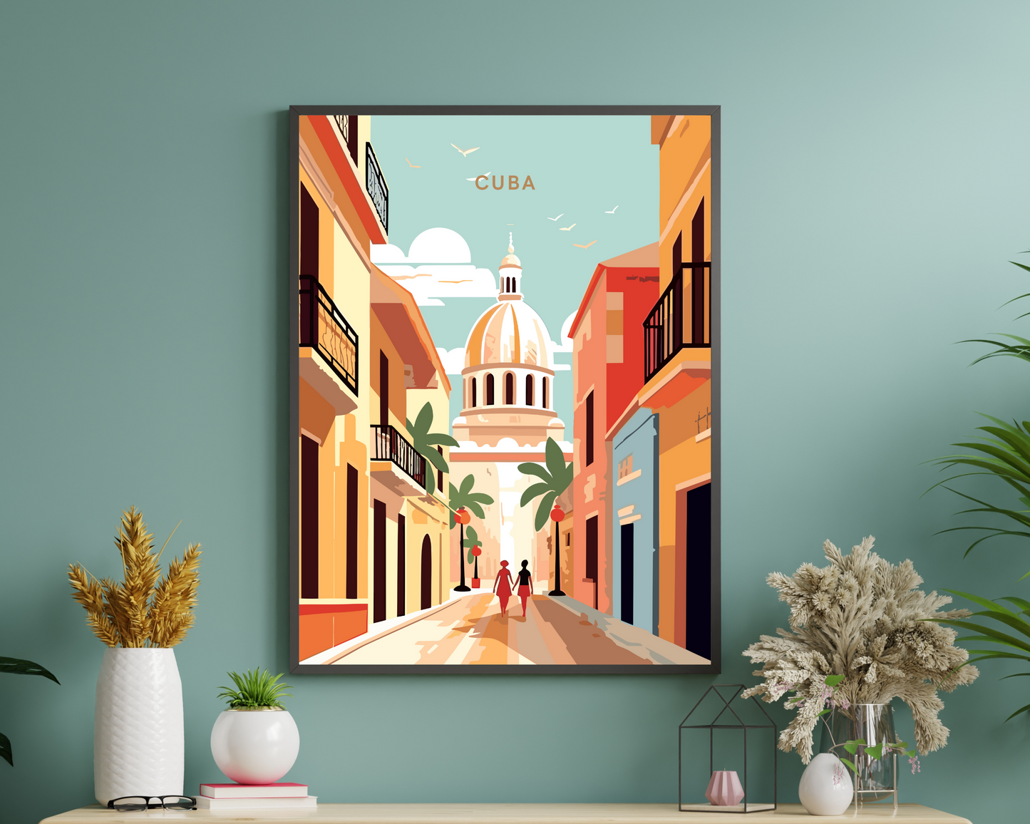 Cuba Caribbean Travel Poster Print - Pitchers Design