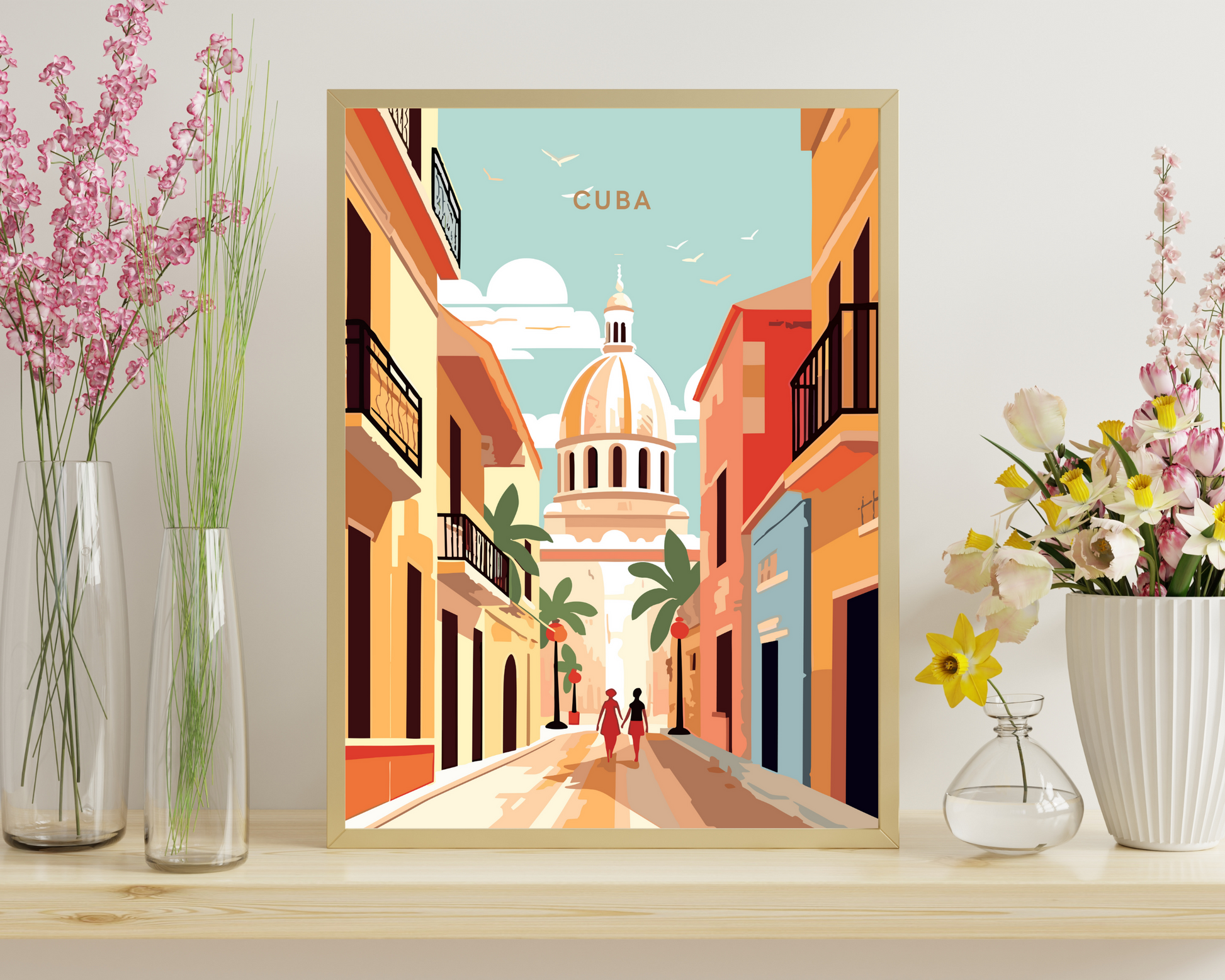 Cuba Caribbean Travel Poster Print - Pitchers Design