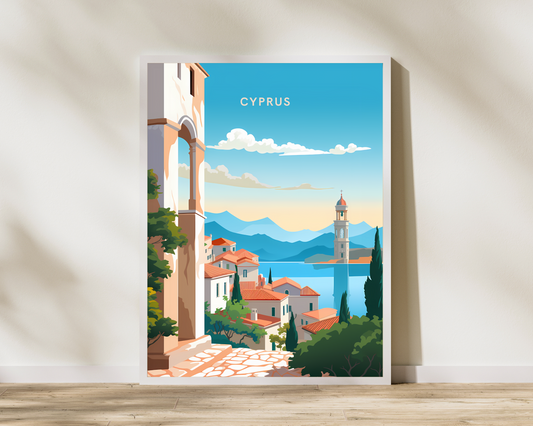 Cyprus Greece Travel Poster Print - Pitchers Design