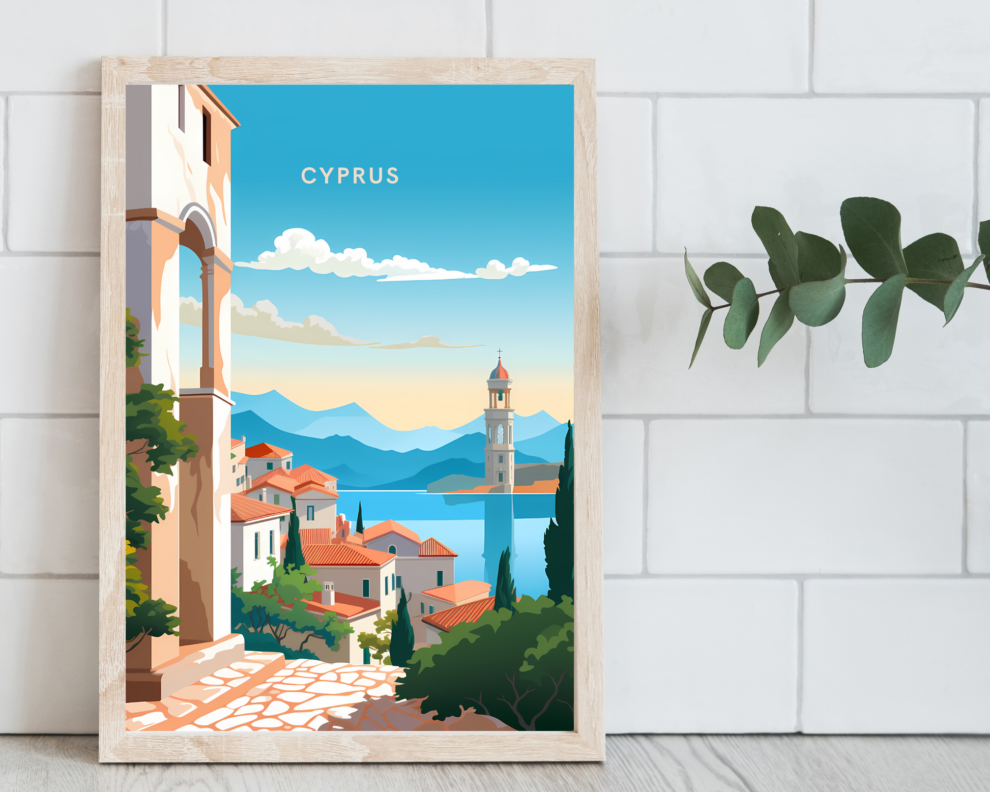 Cyprus Greece Travel Poster Print - Pitchers Design