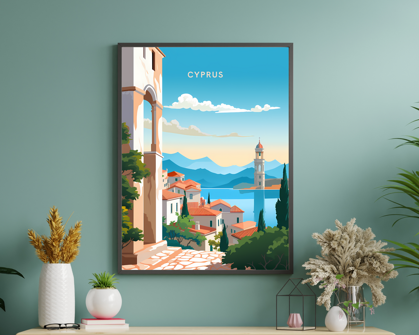 Cyprus Greece Travel Poster Print - Pitchers Design