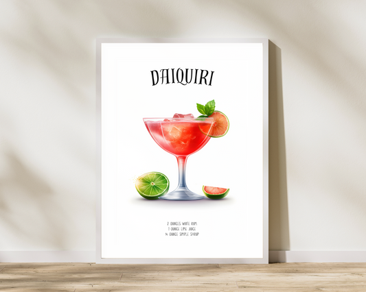 Daiquiri Cocktail Poster Print - Pitchers Design