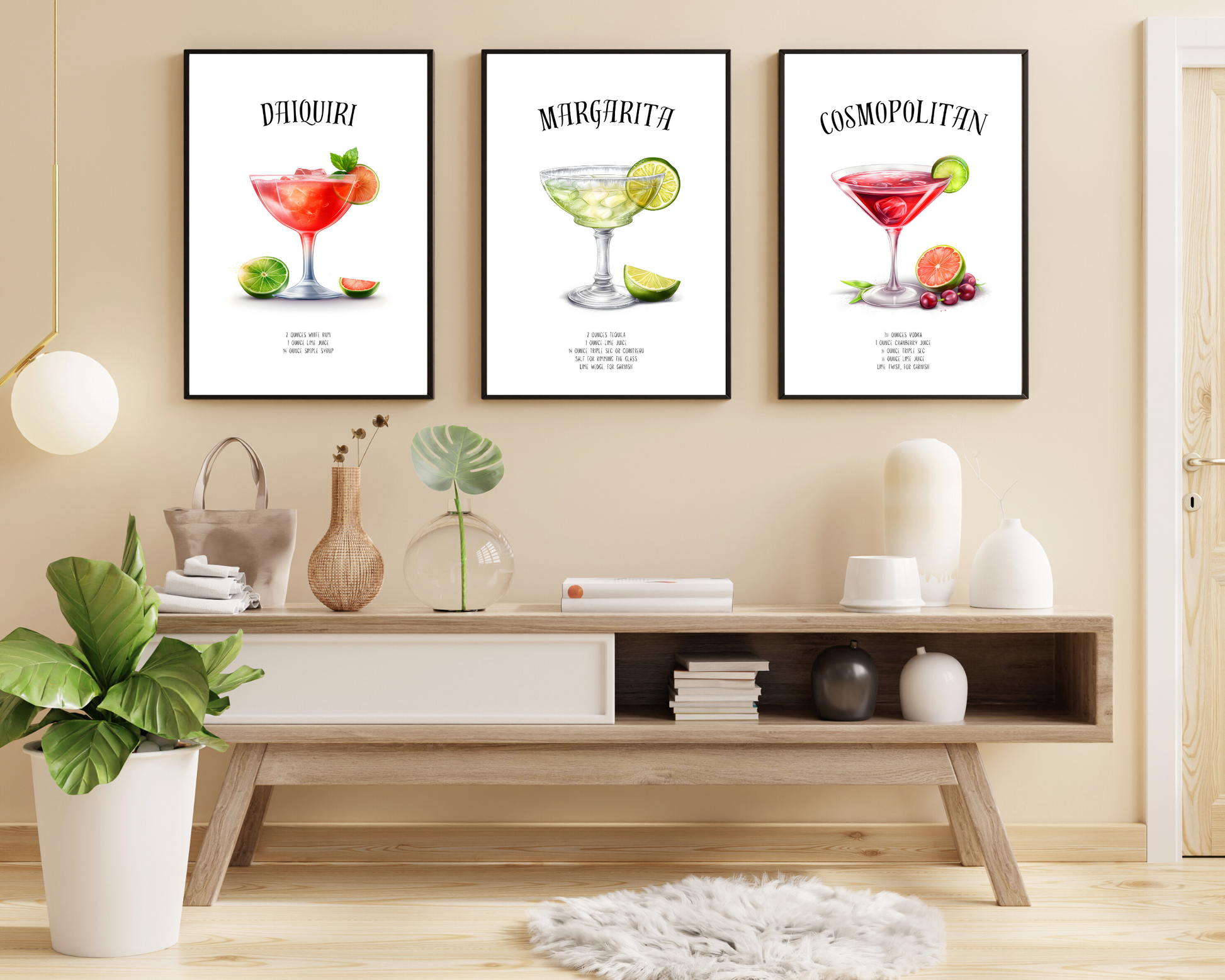 Cosmopolitan Cocktail Poster Print - Pitchers Design