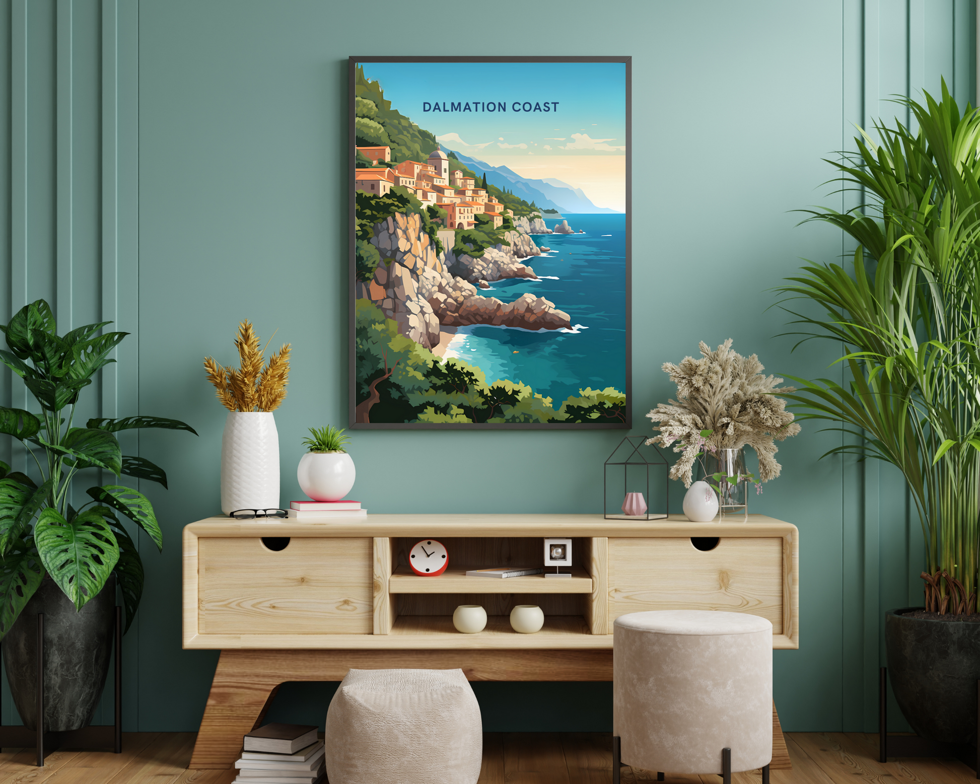 Dalmation Coast Croatia Travel Poster Print - Pitchers Design