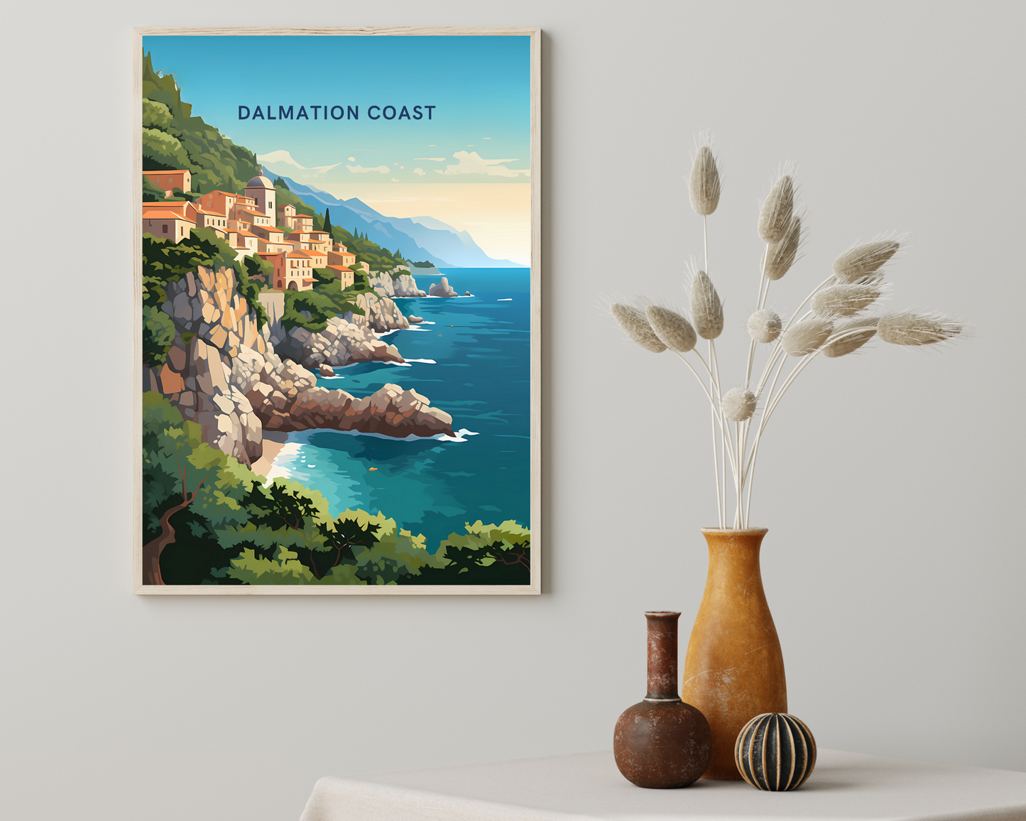 Dalmation Coast Croatia Travel Poster Print - Pitchers Design