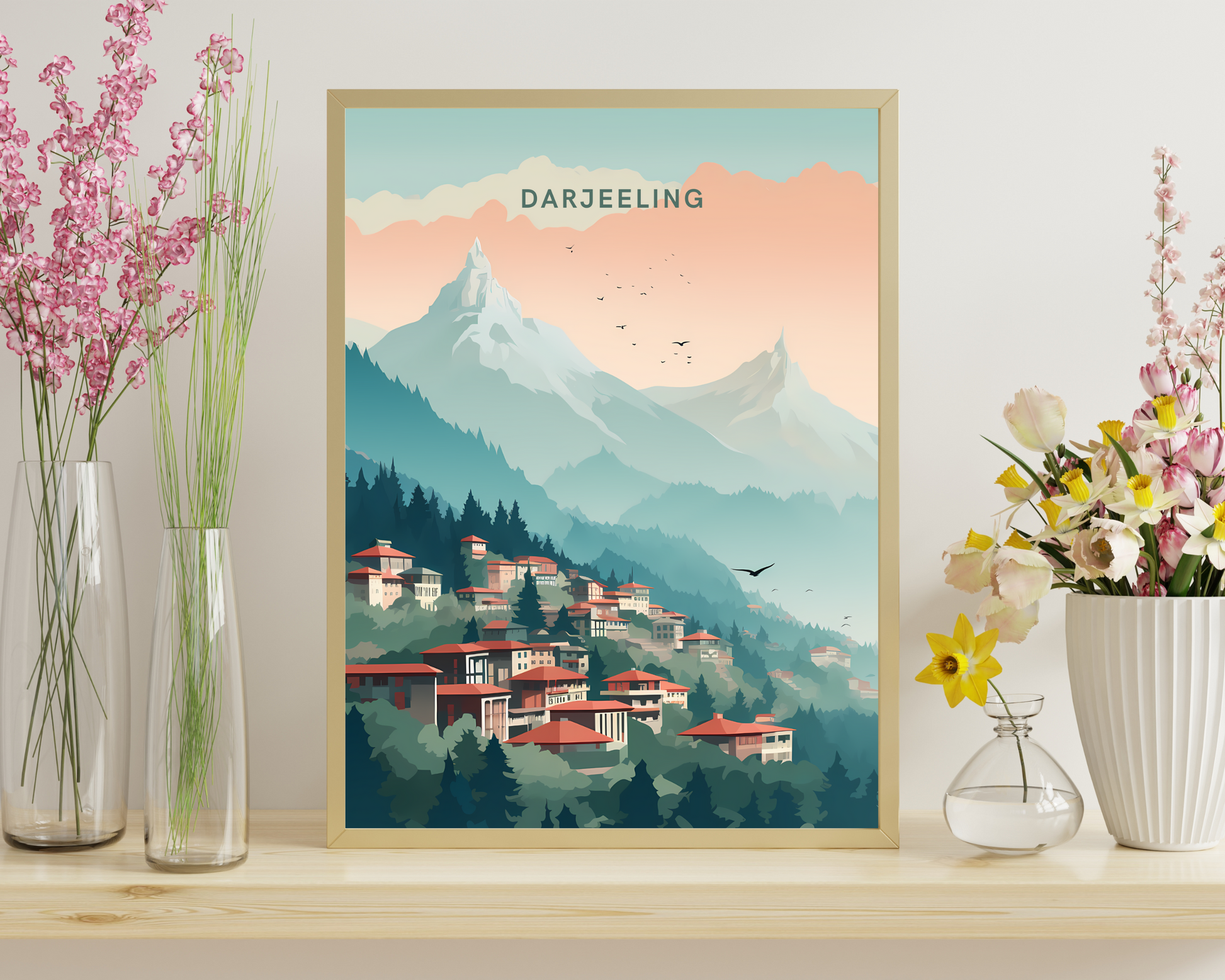 Darjeeling India Himalayas Travel Poster Print - Pitchers Design