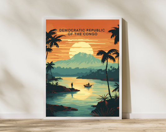 Democratic Republic of the Congo Travel Poster Print - Pitchers Design