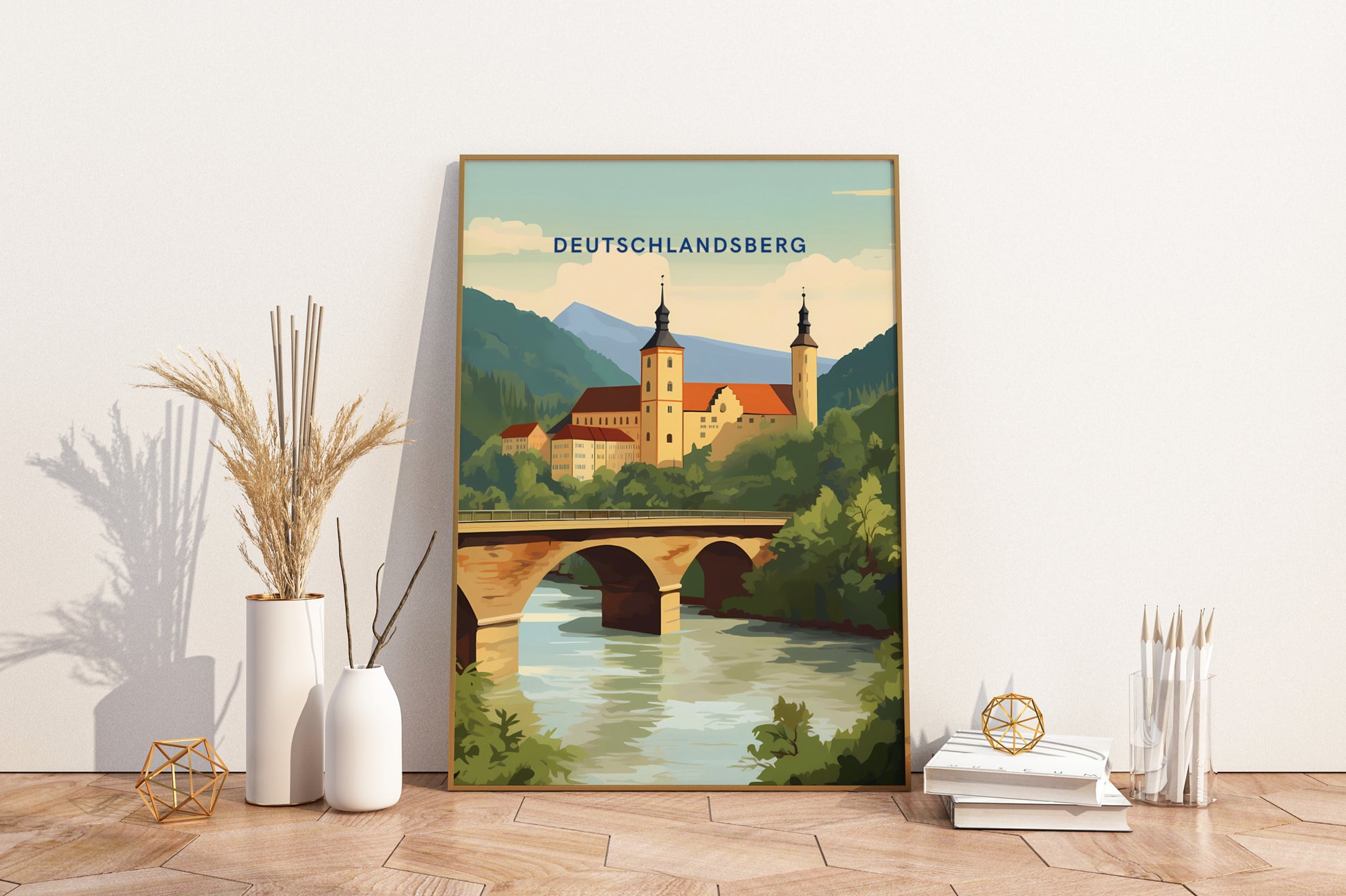 Deutschlandsberg Austria Travel Print Poster - Pitchers Design