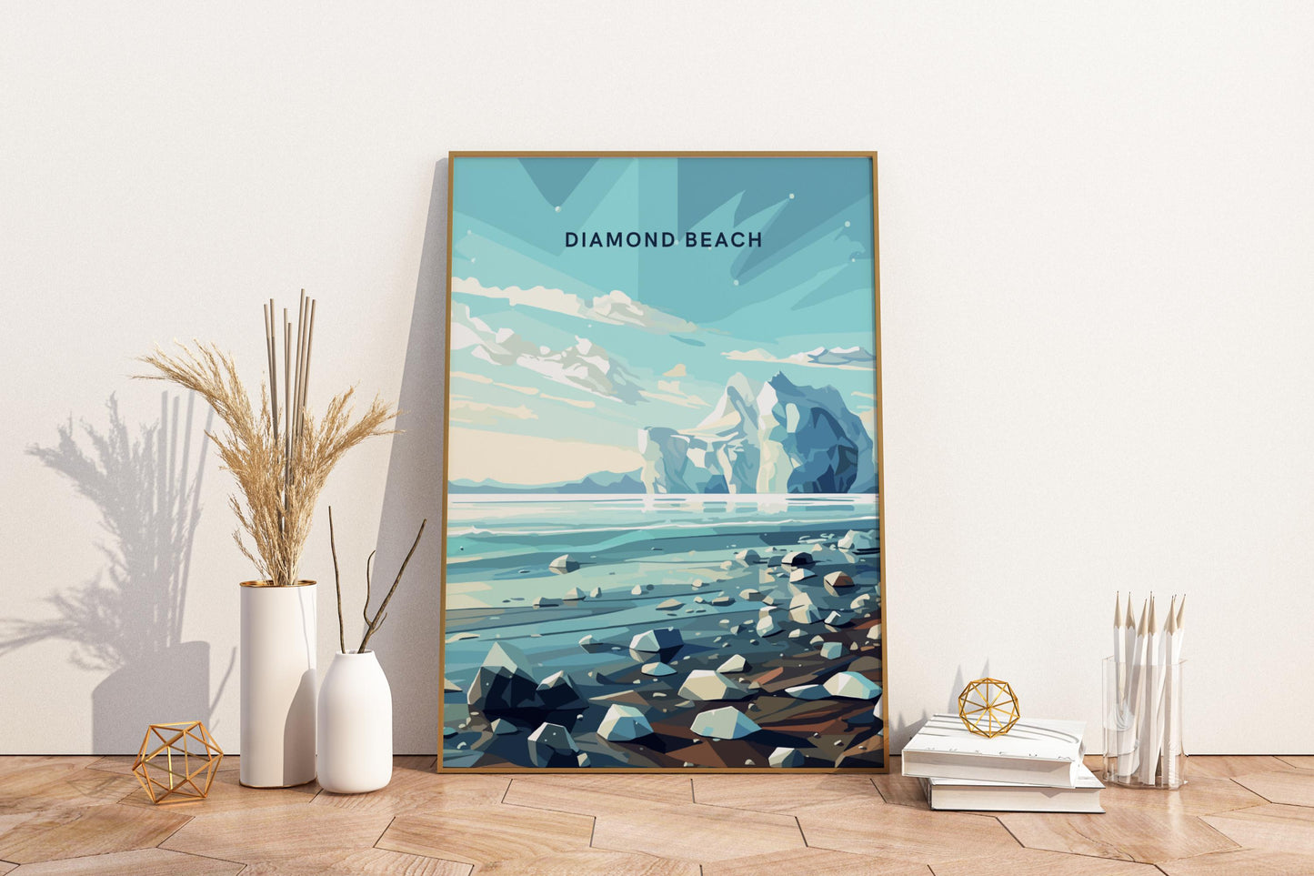 Diamond Beach Iceland Travel Print Poster - Pitchers Design