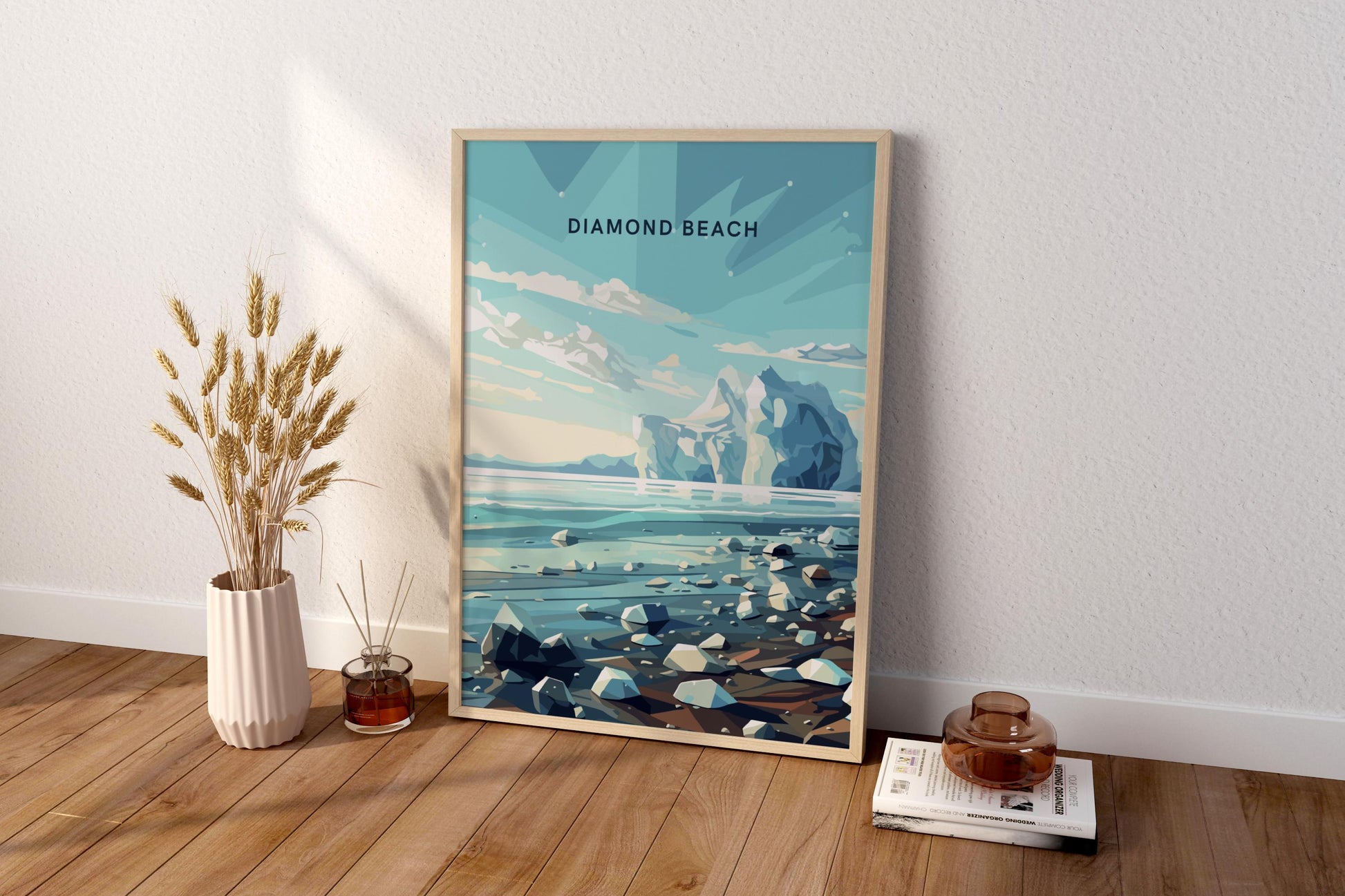 Diamond Beach Iceland Travel Print Poster - Pitchers Design