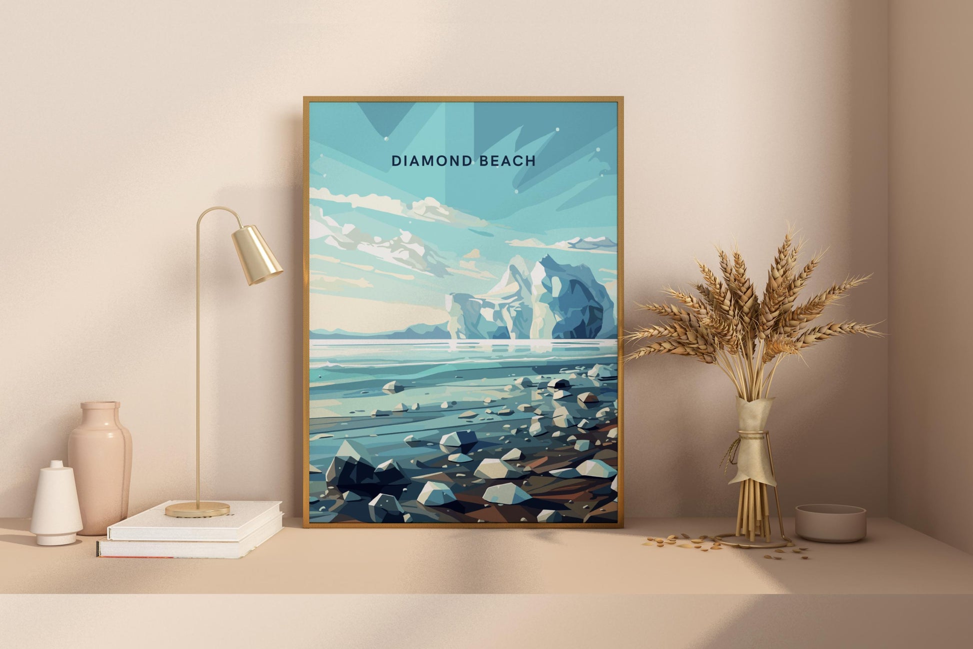 Diamond Beach Iceland Travel Print Poster - Pitchers Design