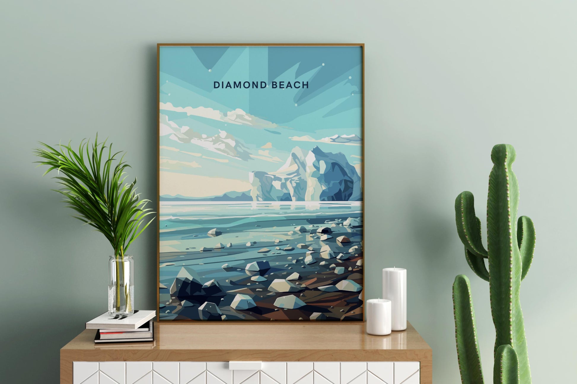 Diamond Beach Iceland Travel Print Poster - Pitchers Design