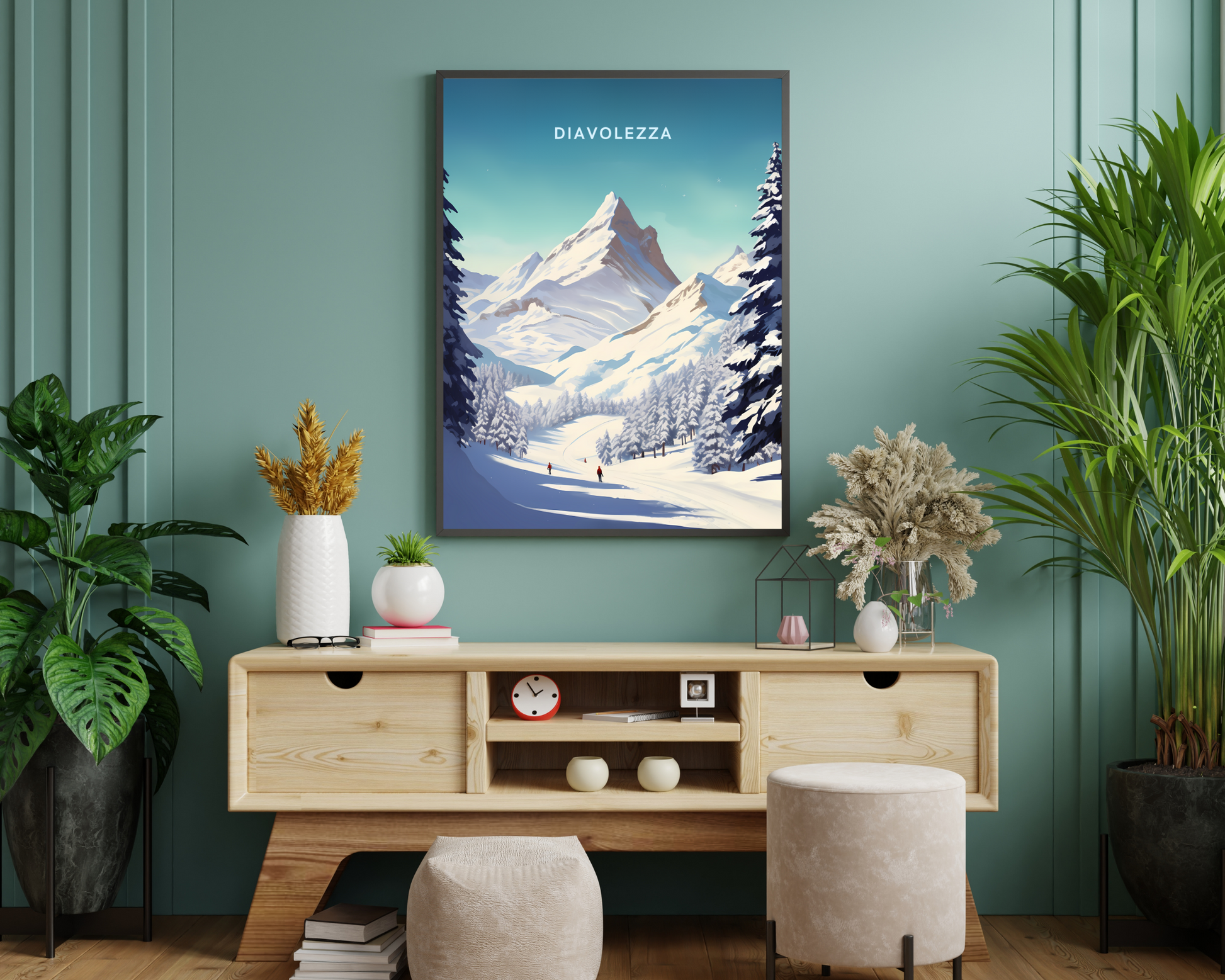 Diavolezza Switzerland Travel Poster Print - Pitchers Design