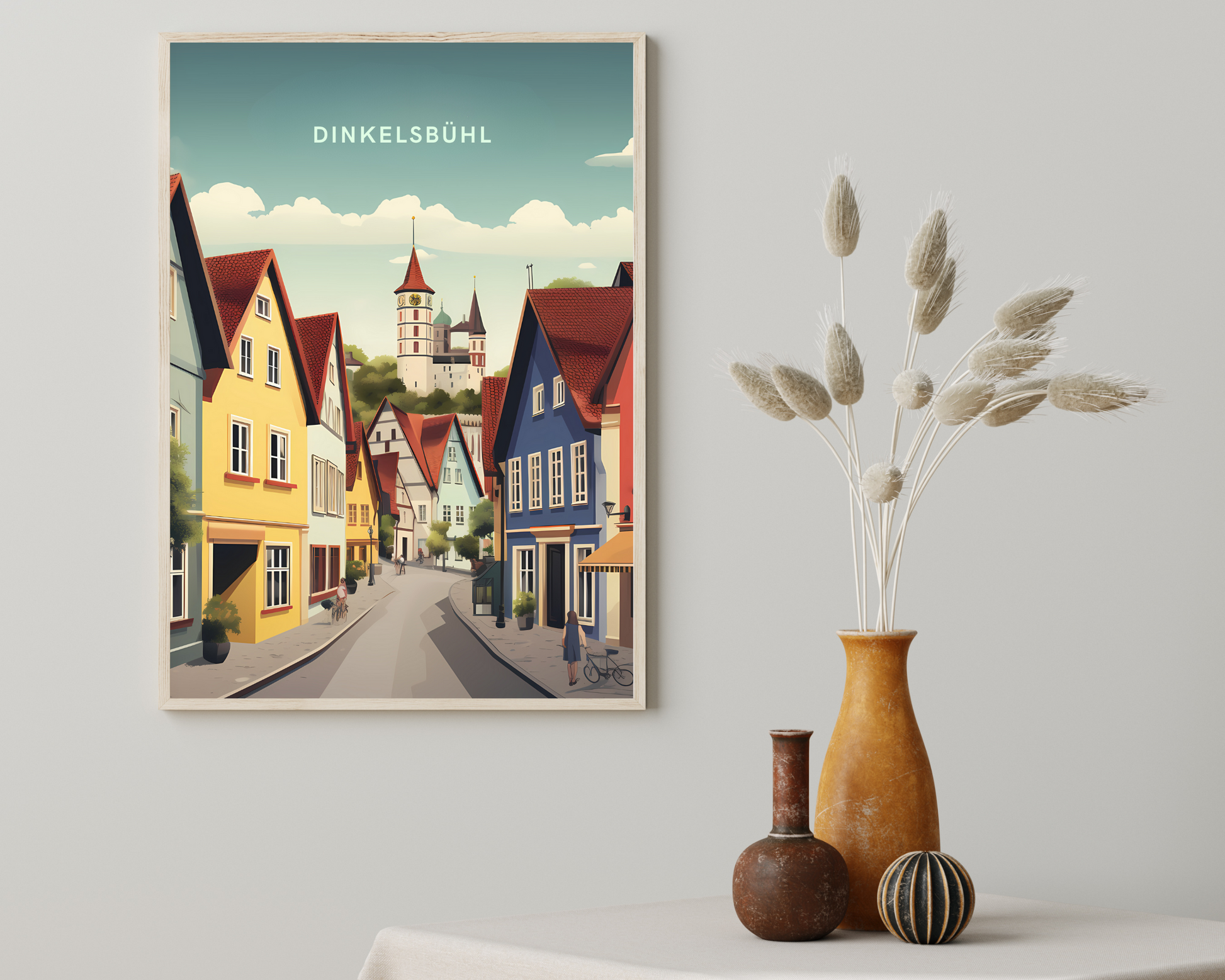 Dinkelsbühl Germany Travel Poster Print - Pitchers Design