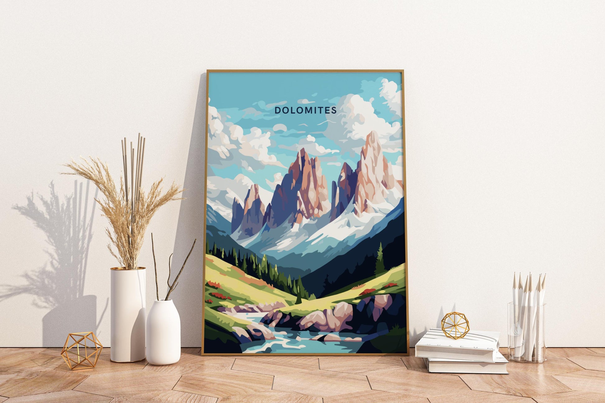 Dolomites Italy Travel Print Poster - Pitchers Design