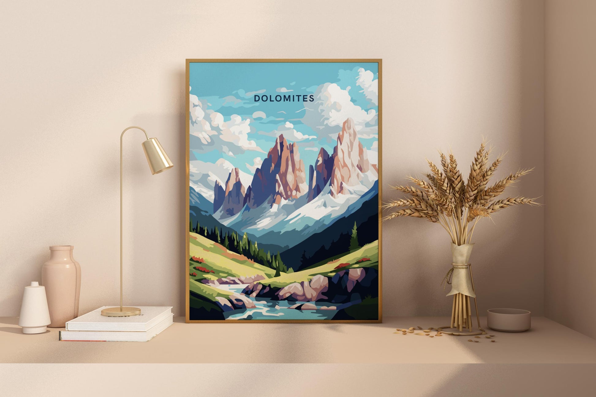 Dolomites Italy Travel Print Poster - Pitchers Design