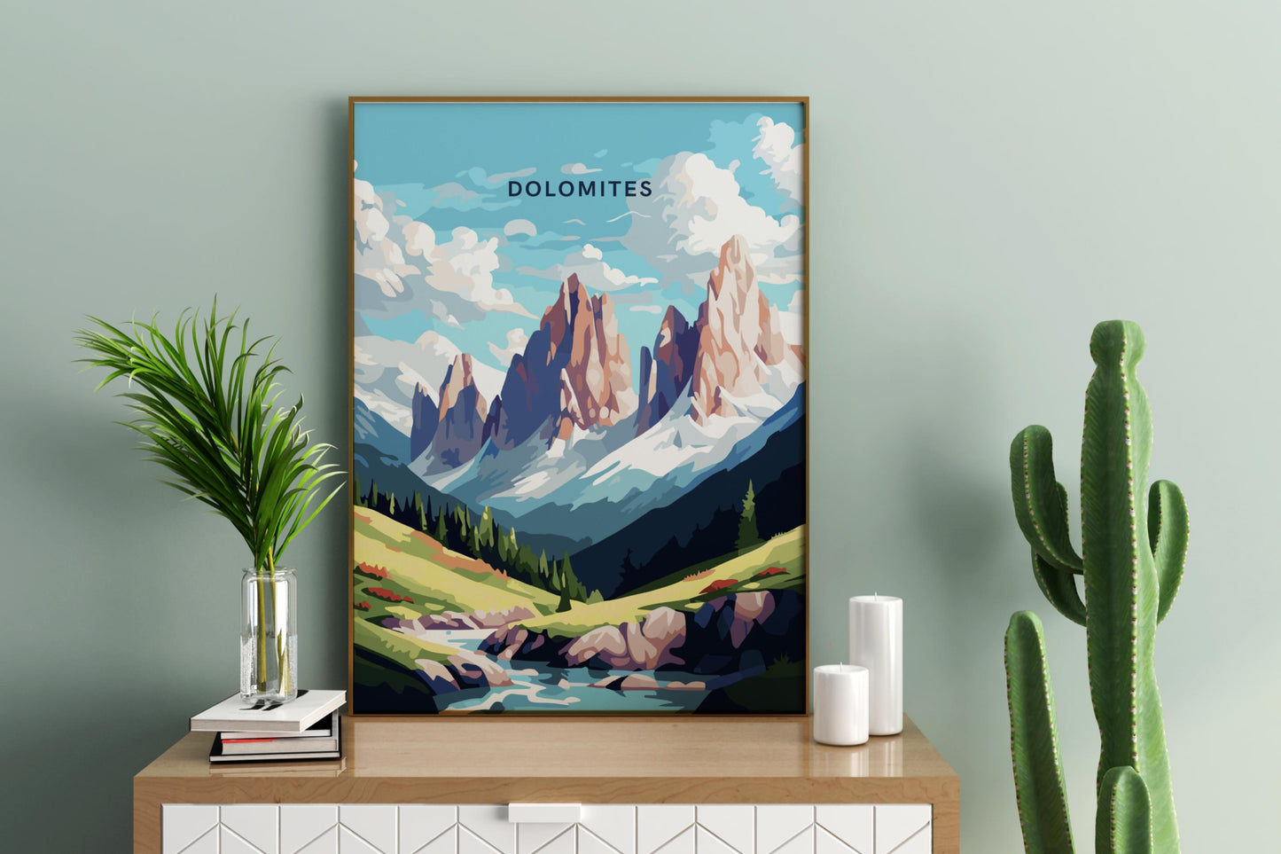 Dolomites Italy Travel Print Poster - Pitchers Design