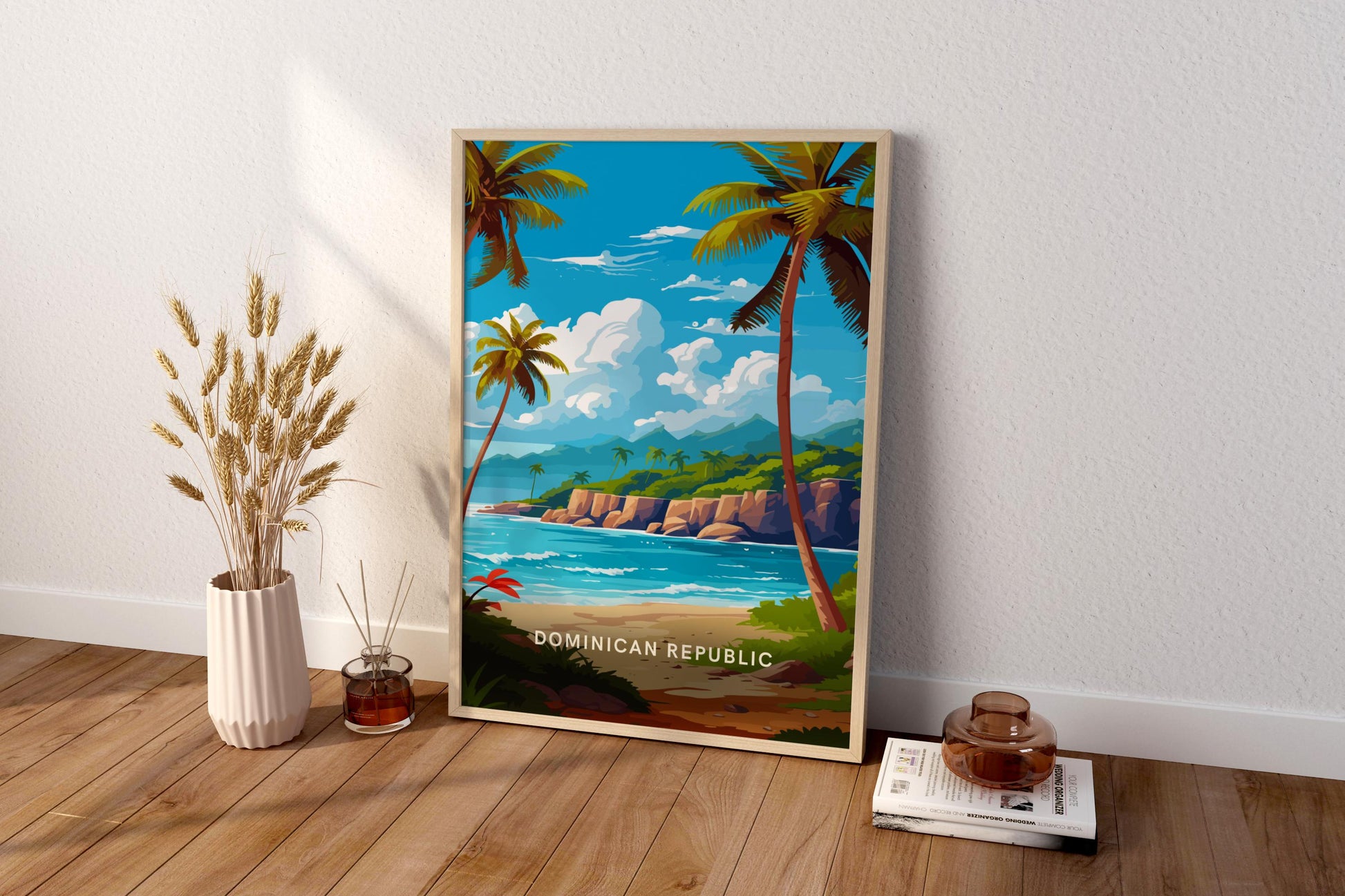 Beaches of Dominican Republic Travel Print Poster - Pitchers Design