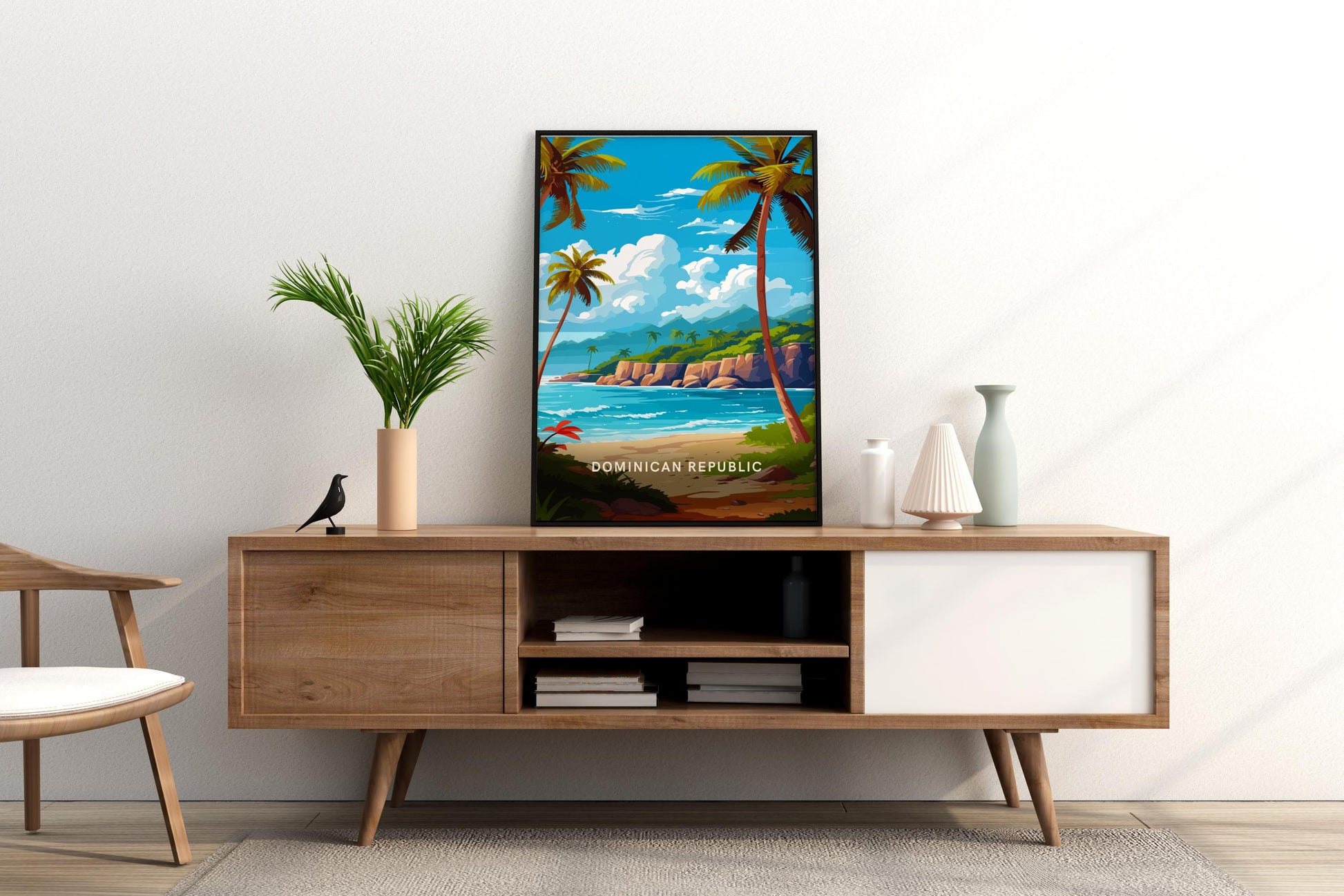 Beaches of Dominican Republic Travel Print Poster - Pitchers Design