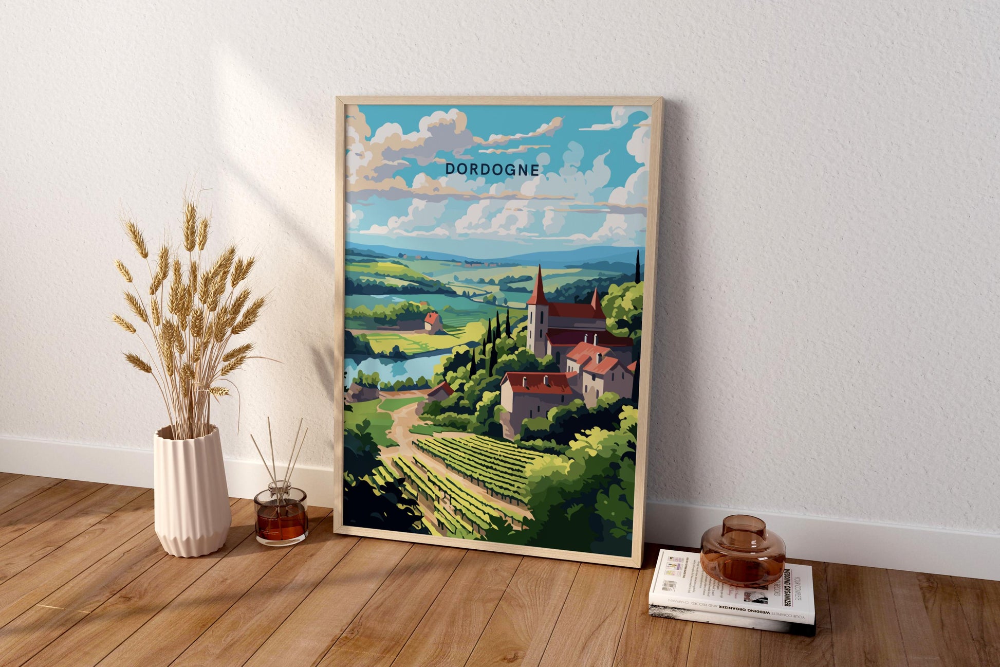 Dordogne France Travel Print Poster - Pitchers Design