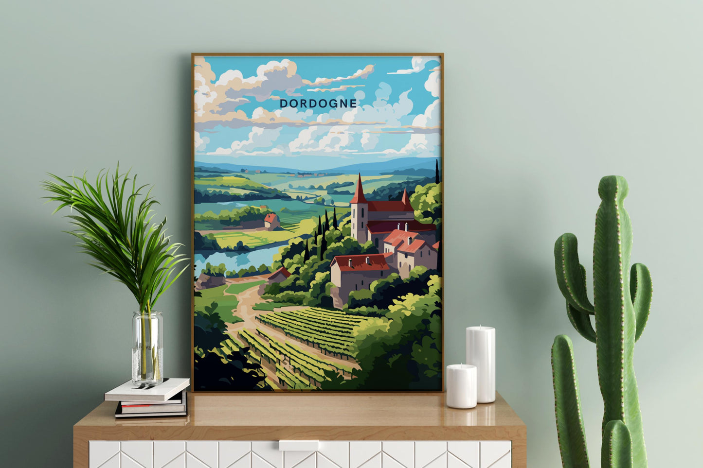 Dordogne France Travel Print Poster - Pitchers Design