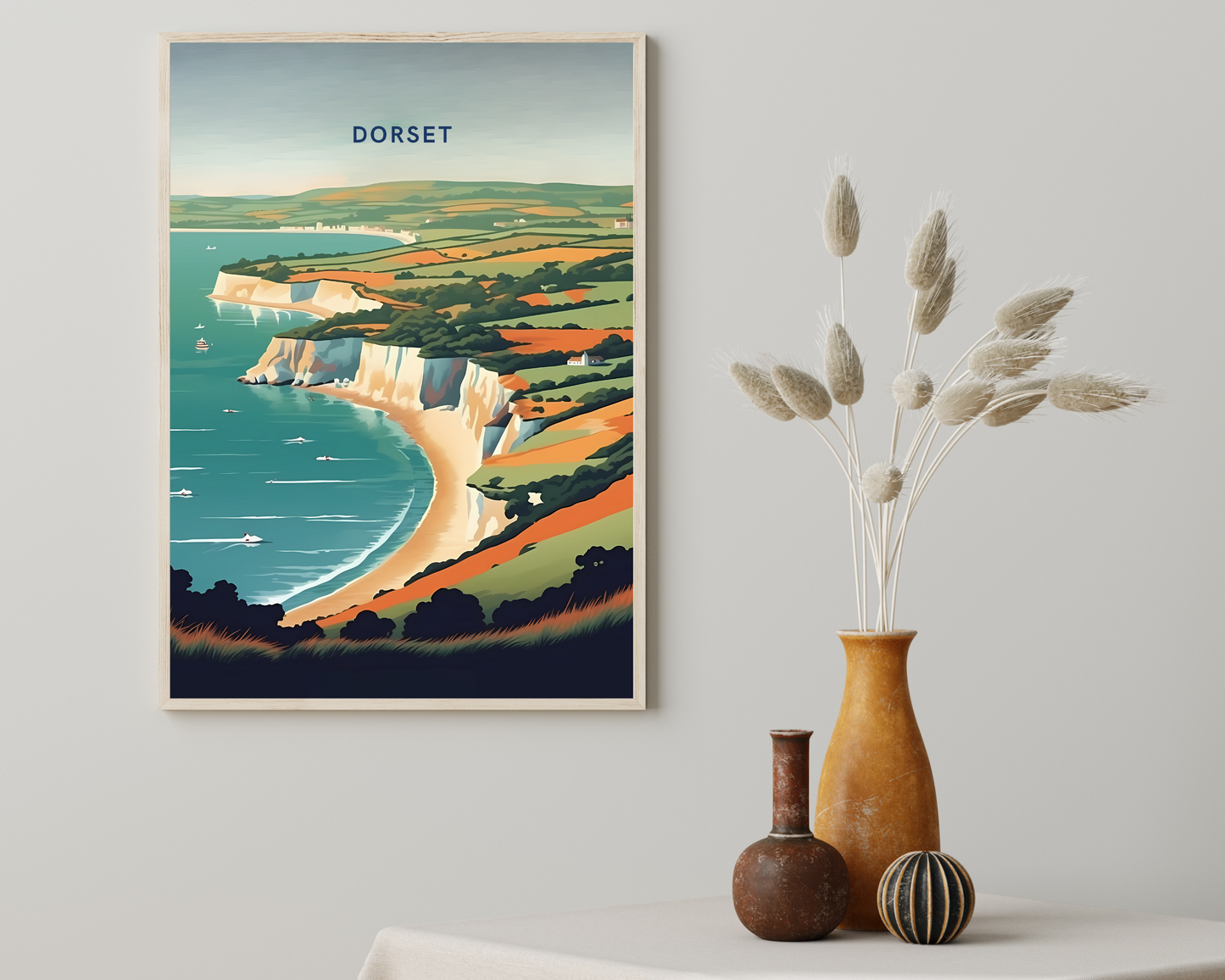 Dorset England Travel Poster Print - Pitchers Design