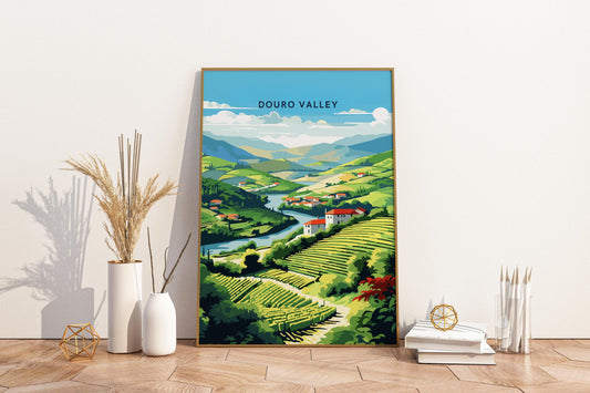 Douro Valley Portugal Travel Print Poster - Pitchers Design