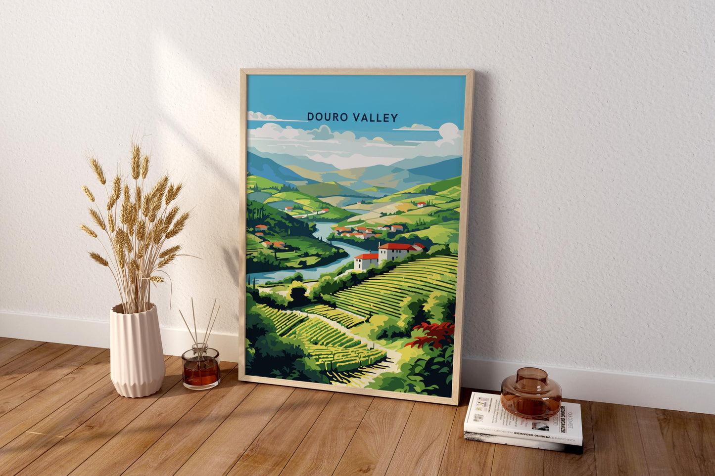 Douro Valley Portugal Travel Print Poster - Pitchers Design