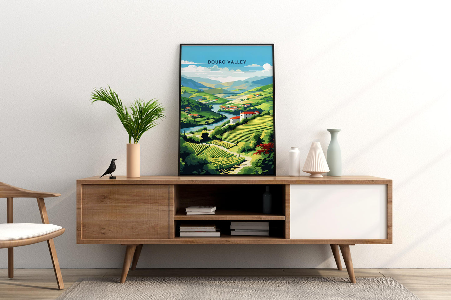 Douro Valley Portugal Travel Print Poster - Pitchers Design