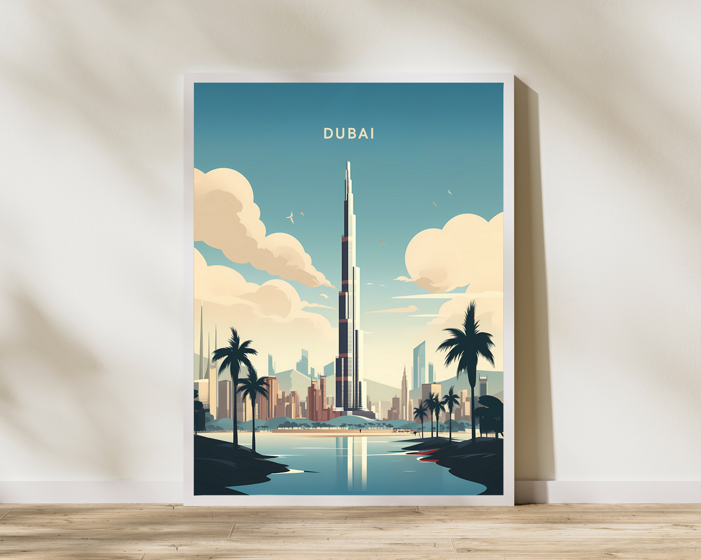 Dubai Burj Khalifa Travel Poster Print - Pitchers Design