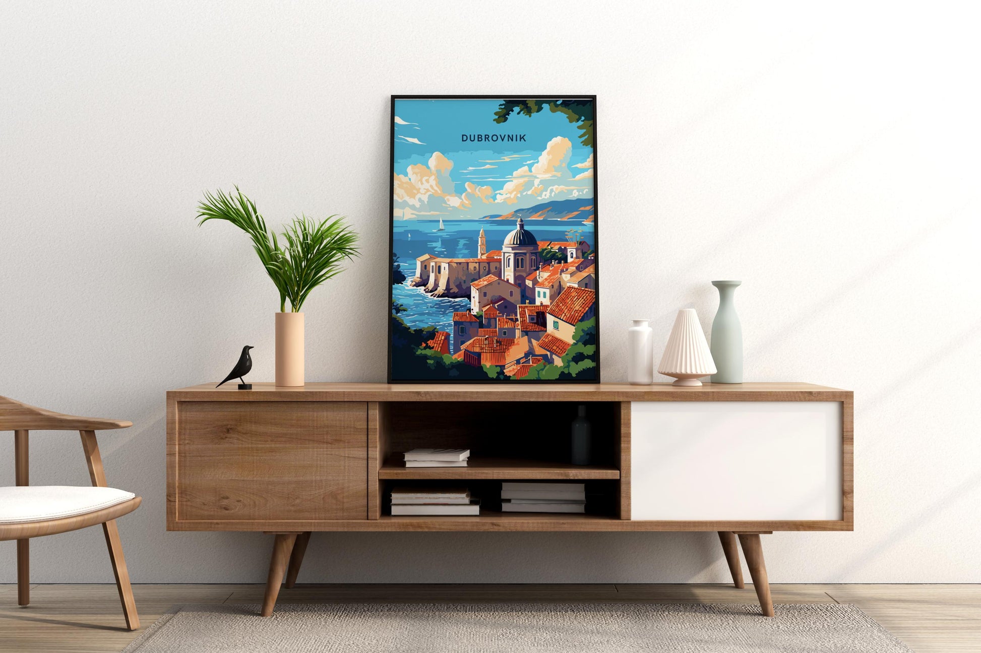 Dubrovnik Rooftops Croatia Travel Print Poster - Pitchers Design