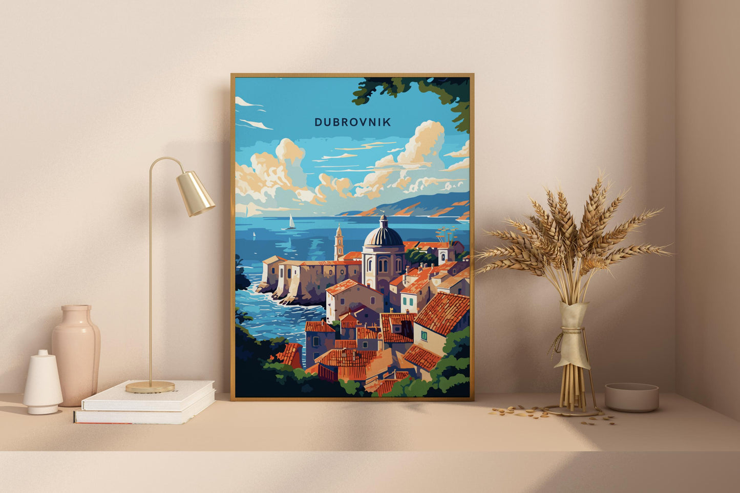 Dubrovnik Rooftops Croatia Travel Print Poster - Pitchers Design