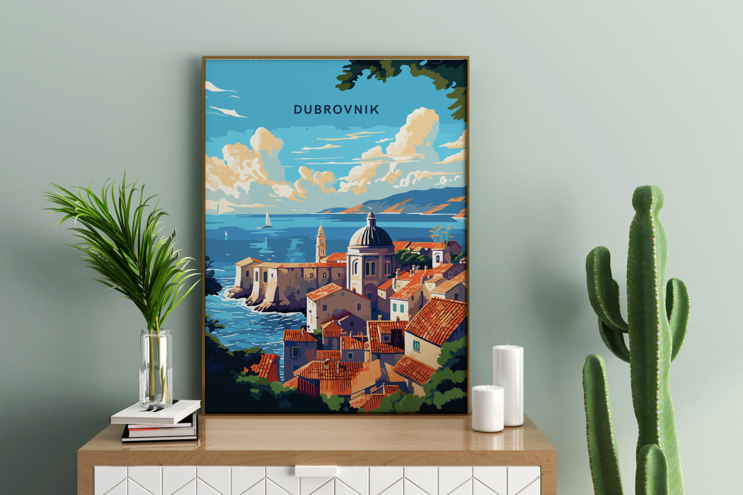 Dubrovnik Rooftops Croatia Travel Print Poster - Pitchers Design